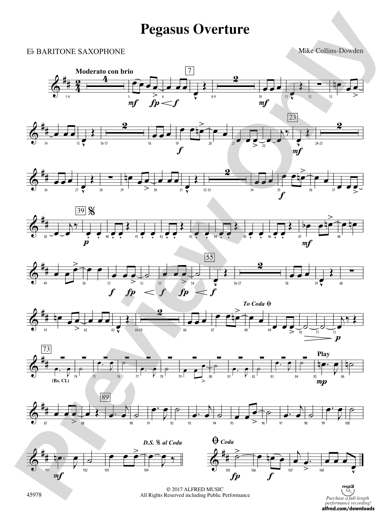 Pegasus Overture: E-flat Baritone Saxophone
