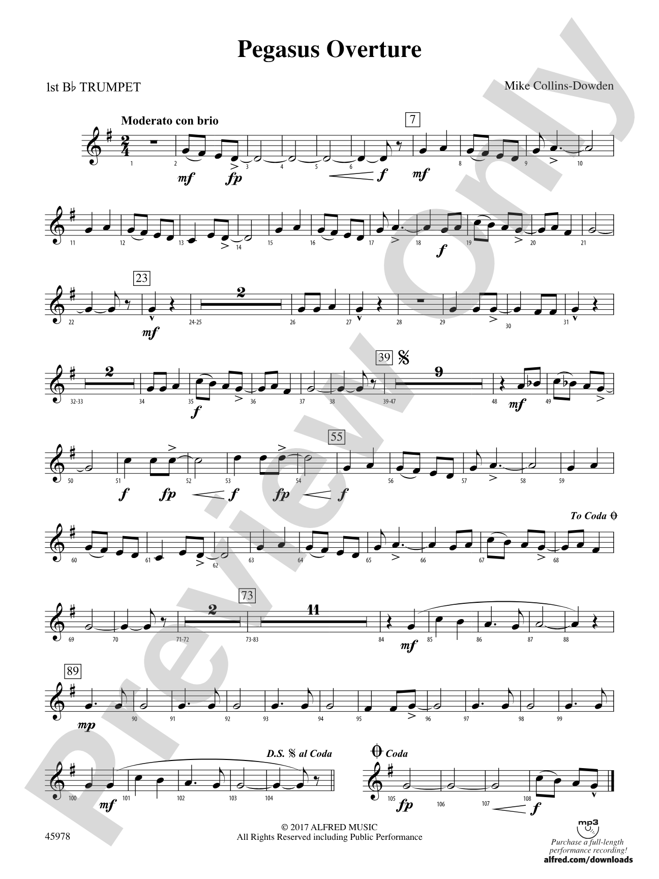 Pegasus Overture: 1st B-flat Trumpet