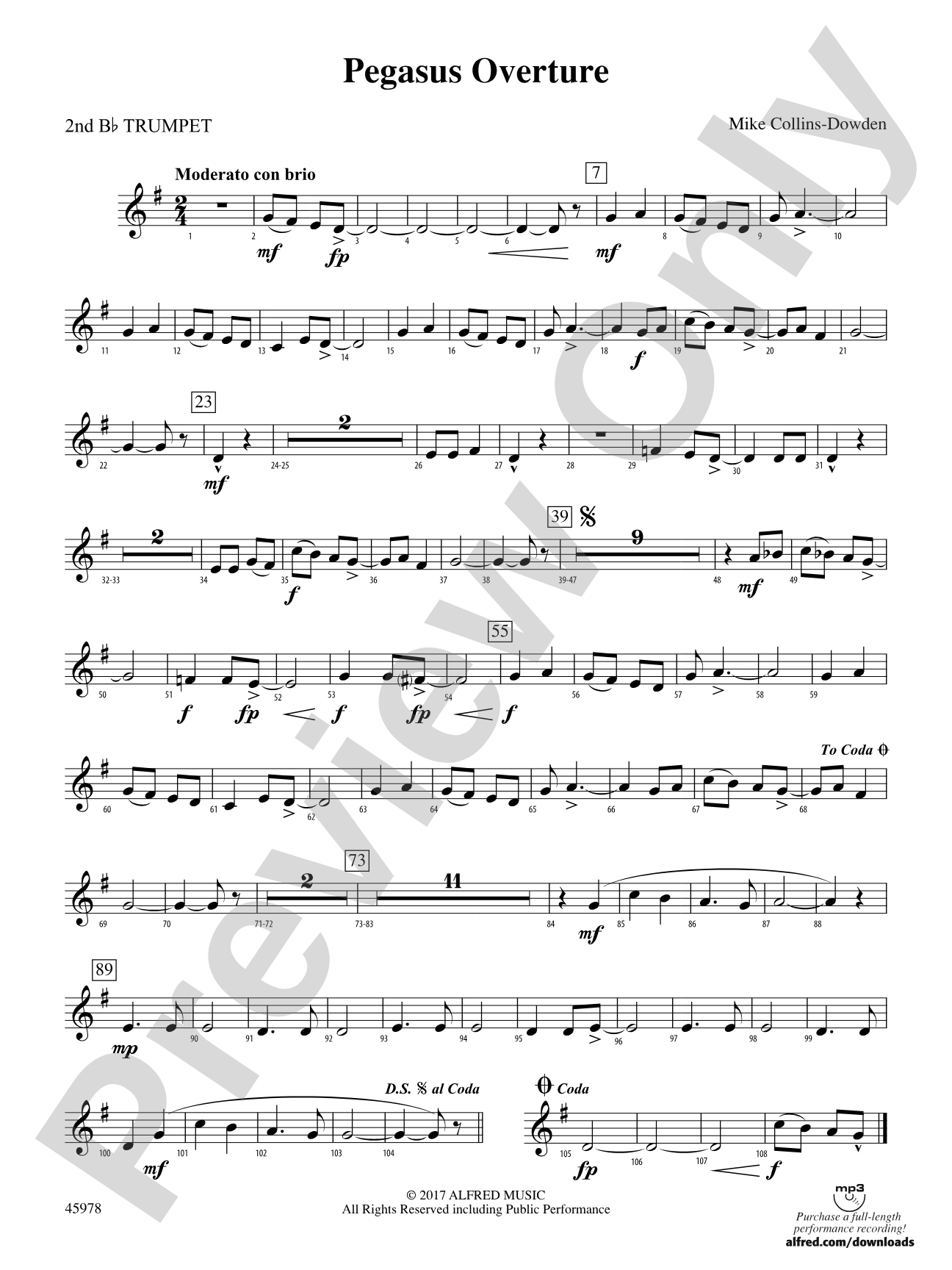 Pegasus Overture: 2nd B-flat Trumpet