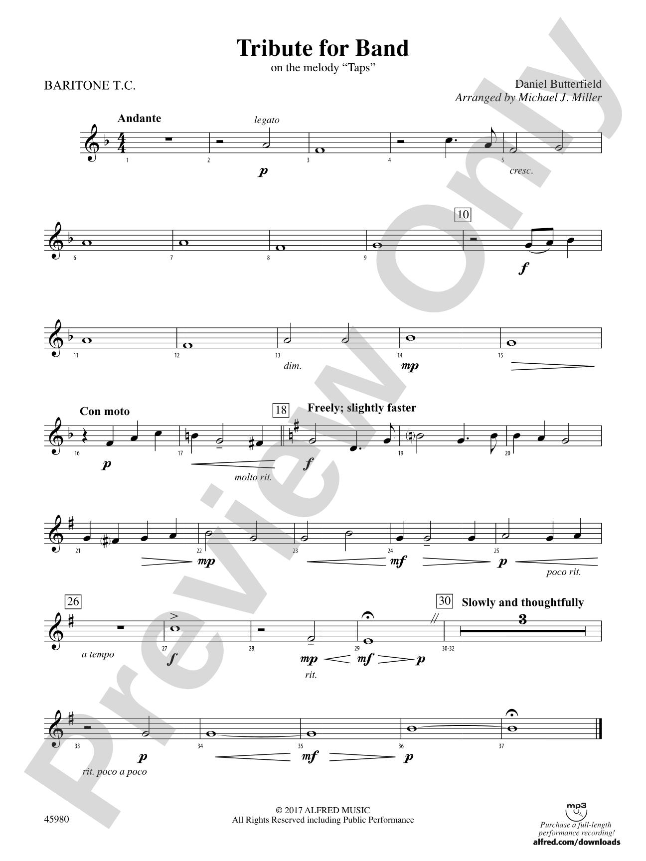 Tribute for Band: Baritone T.C.