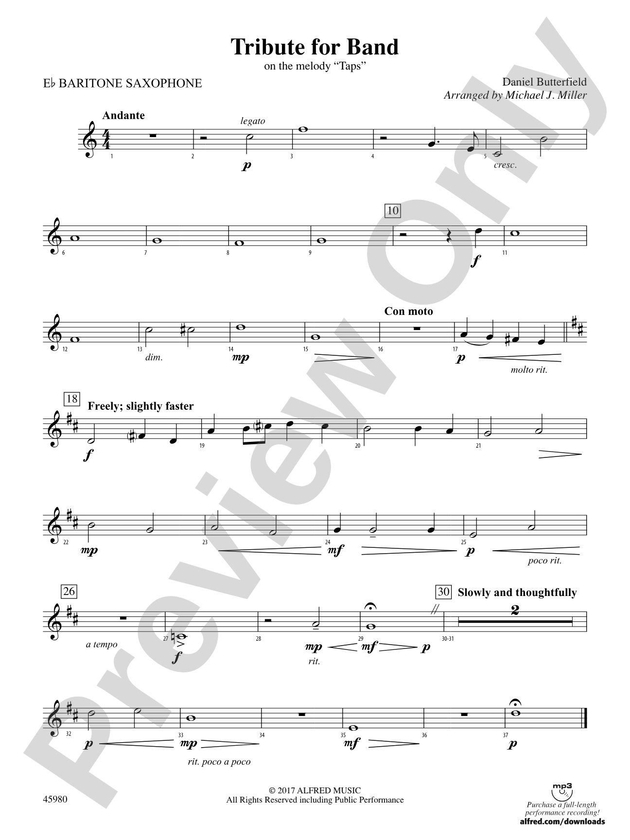 Tribute for Band: E-flat Baritone Saxophone