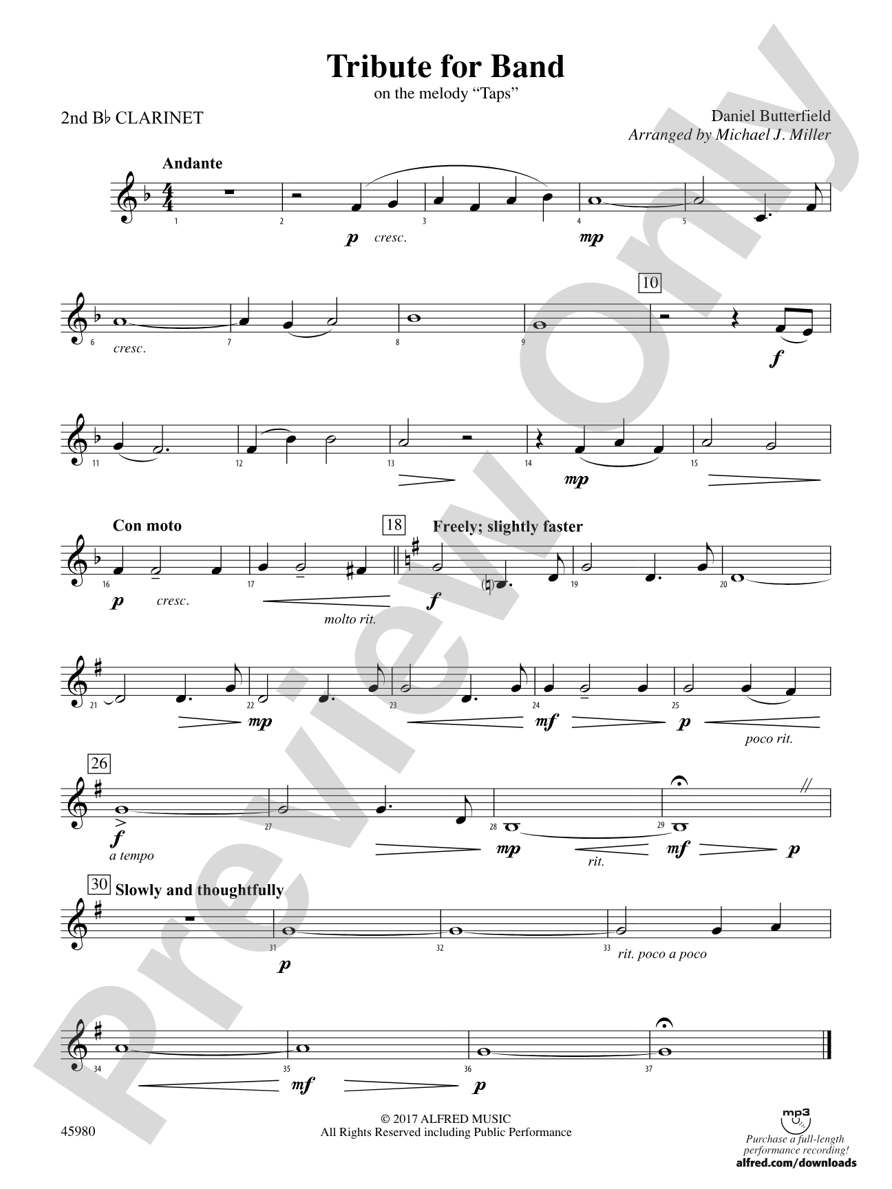 Tribute for Band: 2nd B-flat Clarinet