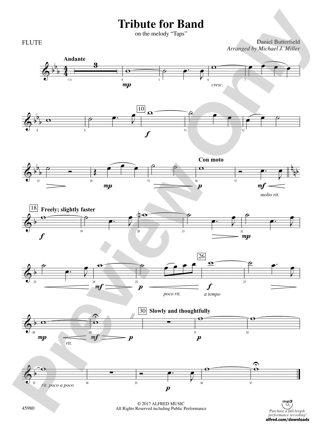 Tribute for Band: Flute