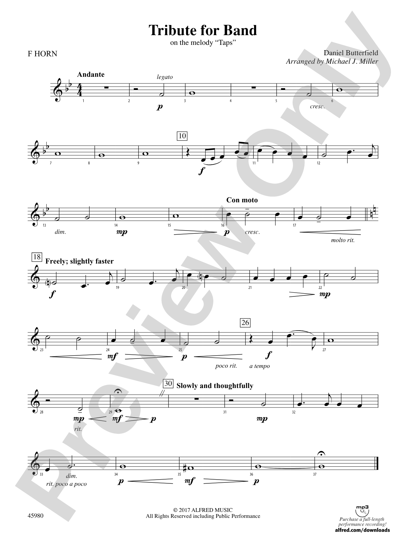 Tribute for Band: 1st F Horn