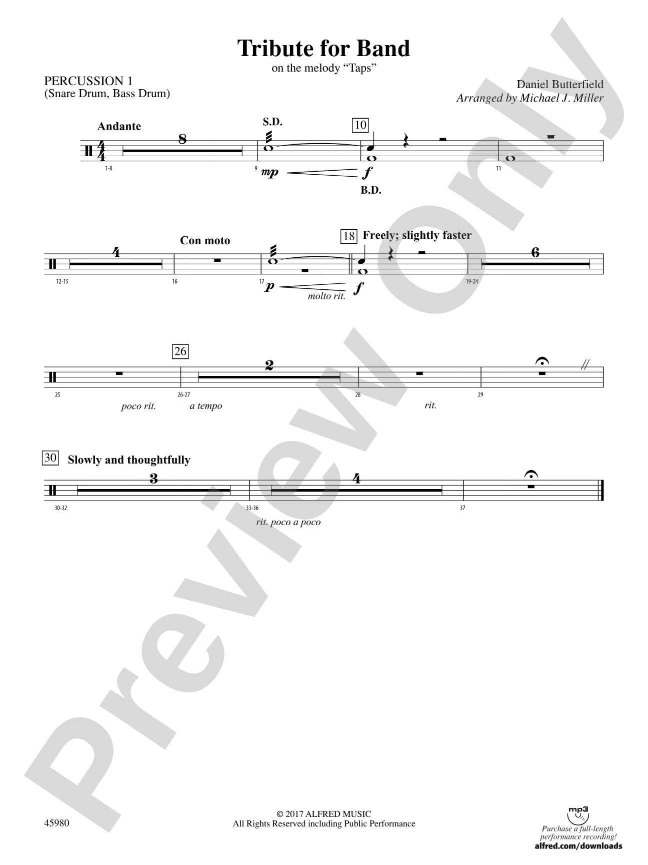 Tribute for Band: 1st Percussion