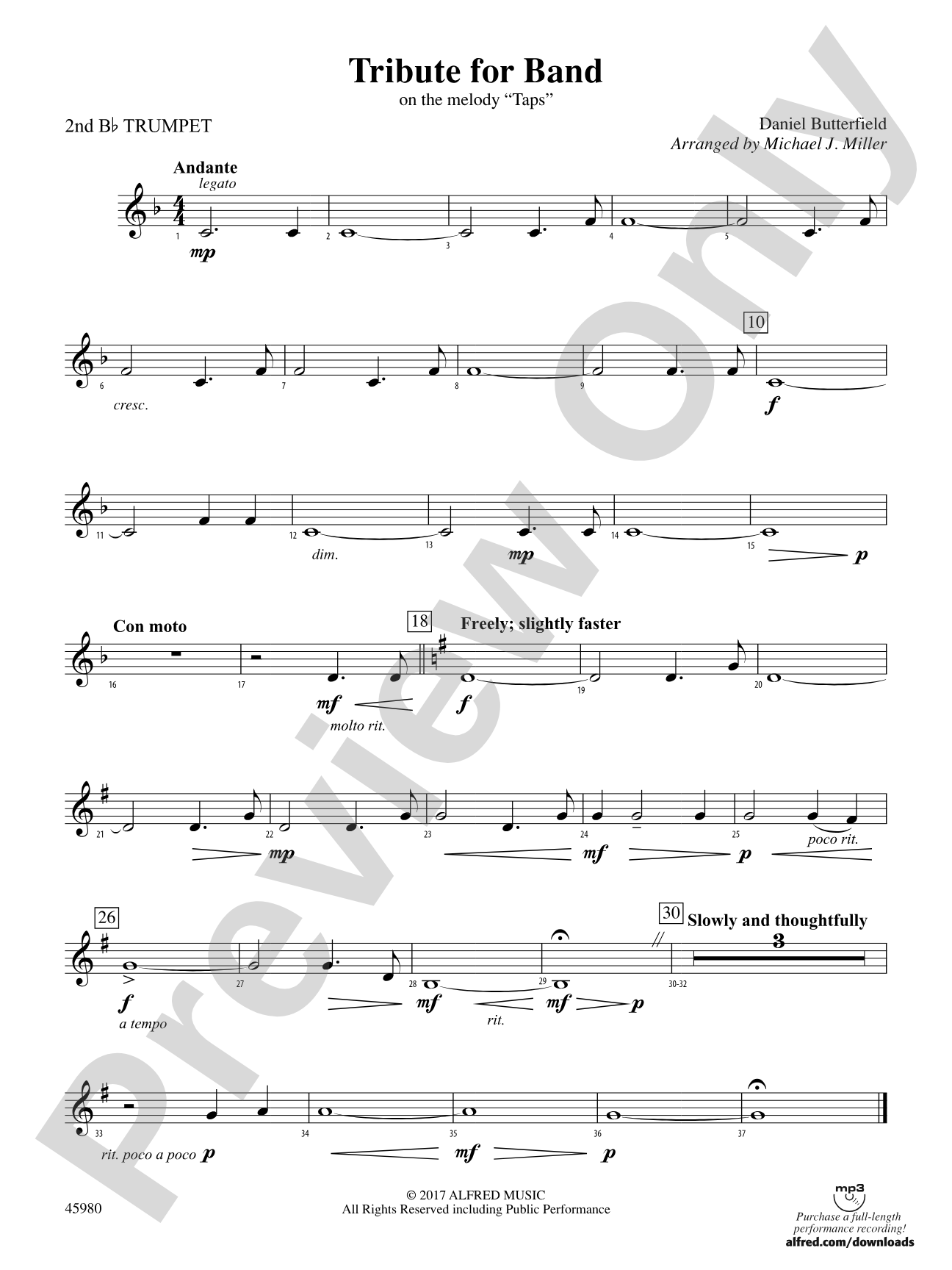 Tribute for Band: 2nd B-flat Trumpet
