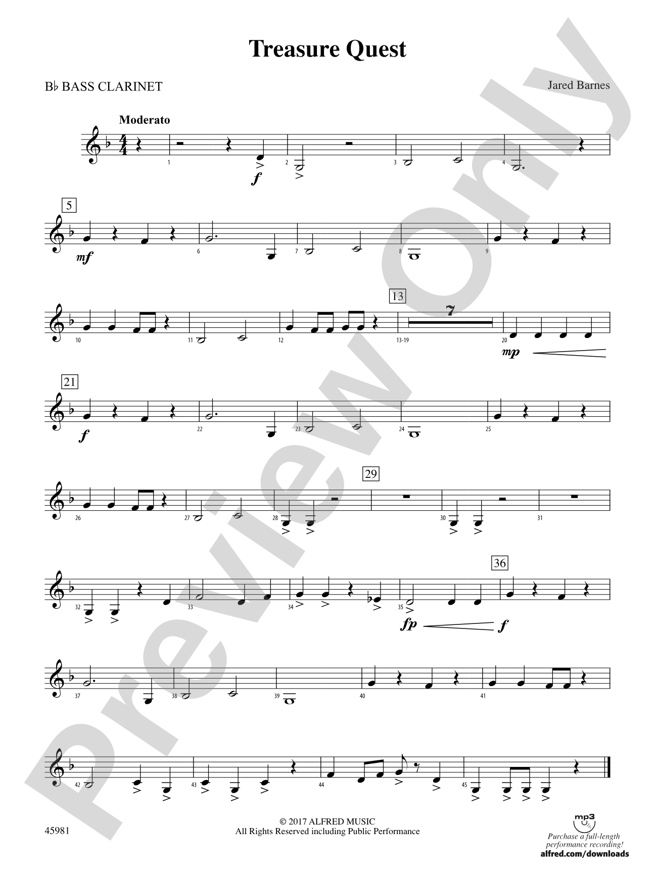 Treasure Quest: B-flat Bass Clarinet