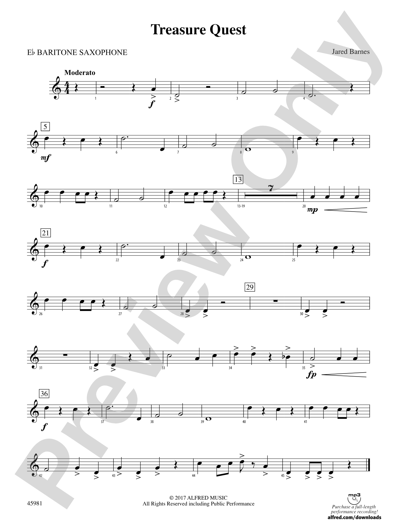 Treasure Quest: E-flat Baritone Saxophone