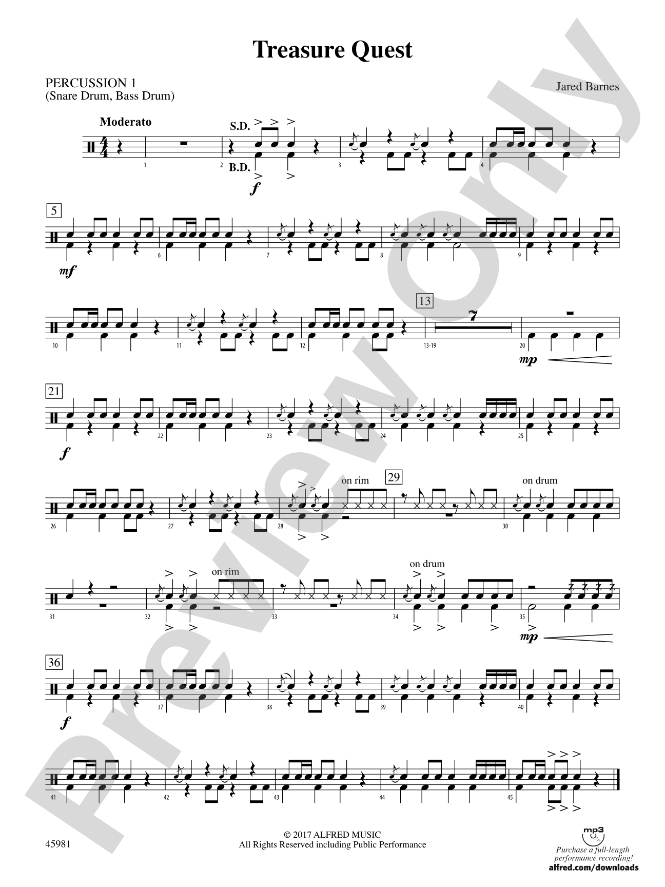 Treasure Quest: 1st Percussion
