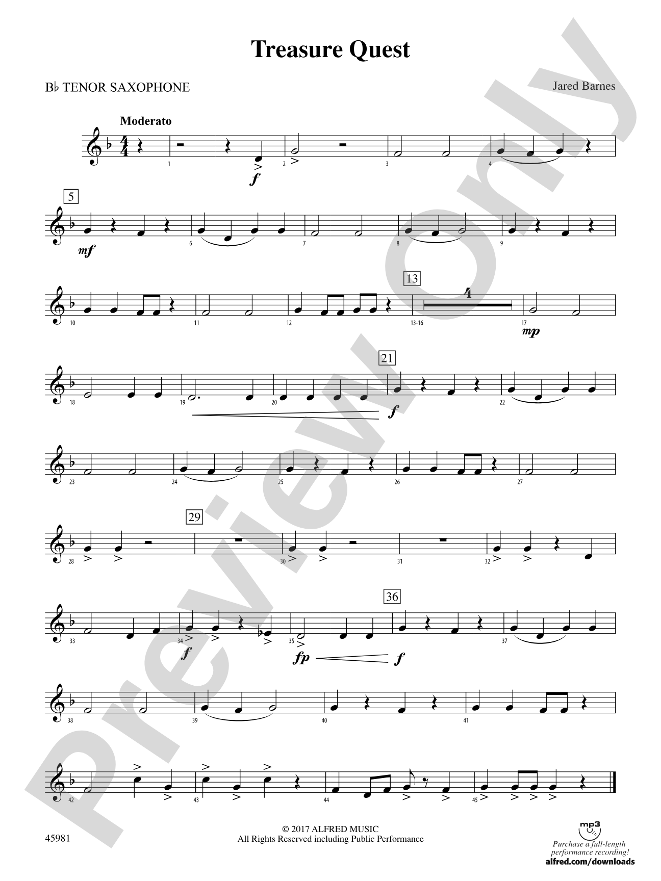 Treasure Quest: B-flat Tenor Saxophone