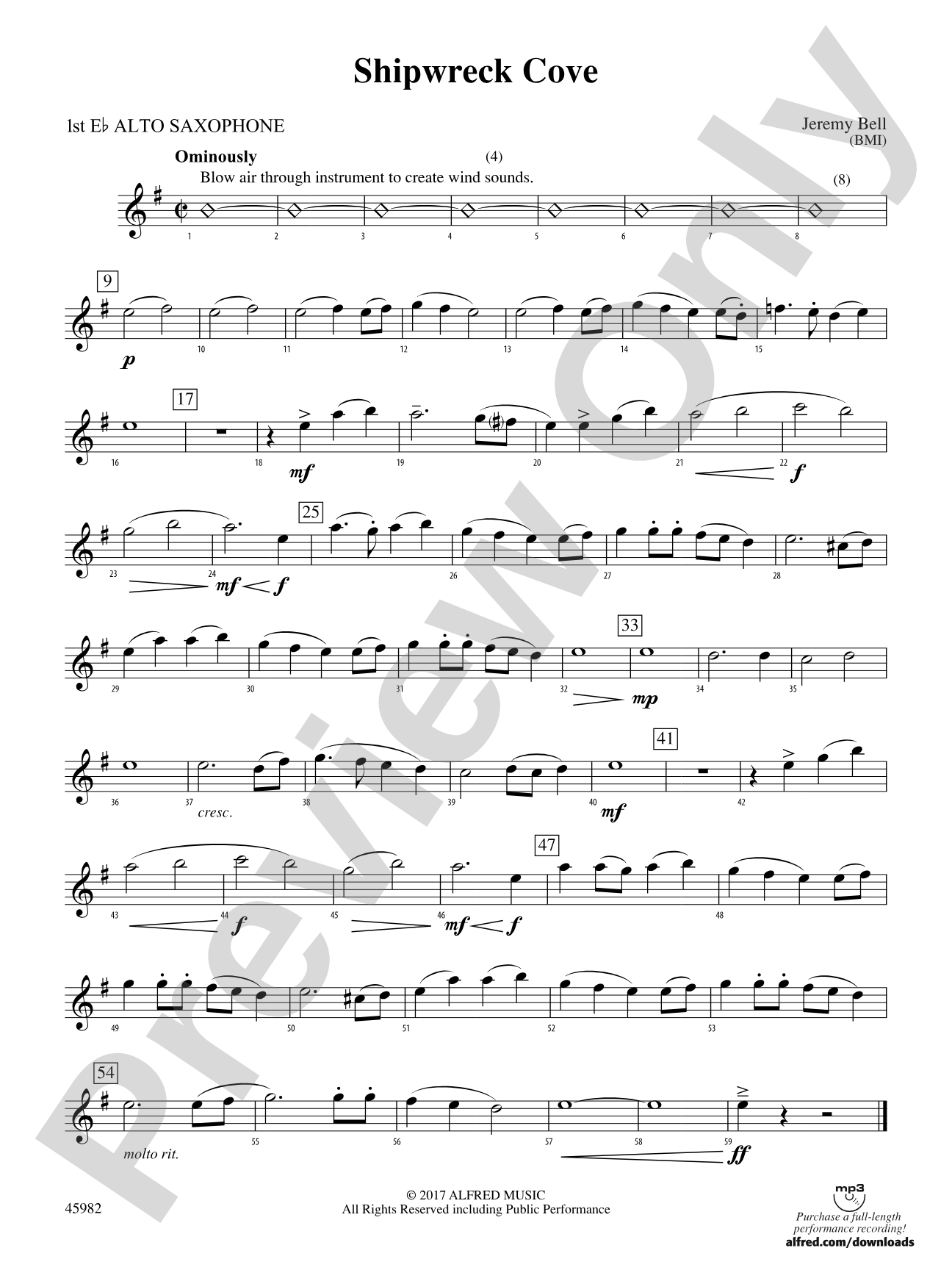 Shipwreck Cove: E-flat Alto Saxophone