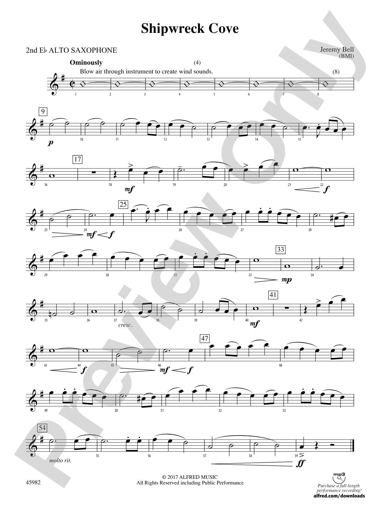 Shipwreck Cove: 2nd E-flat Alto Saxophone
