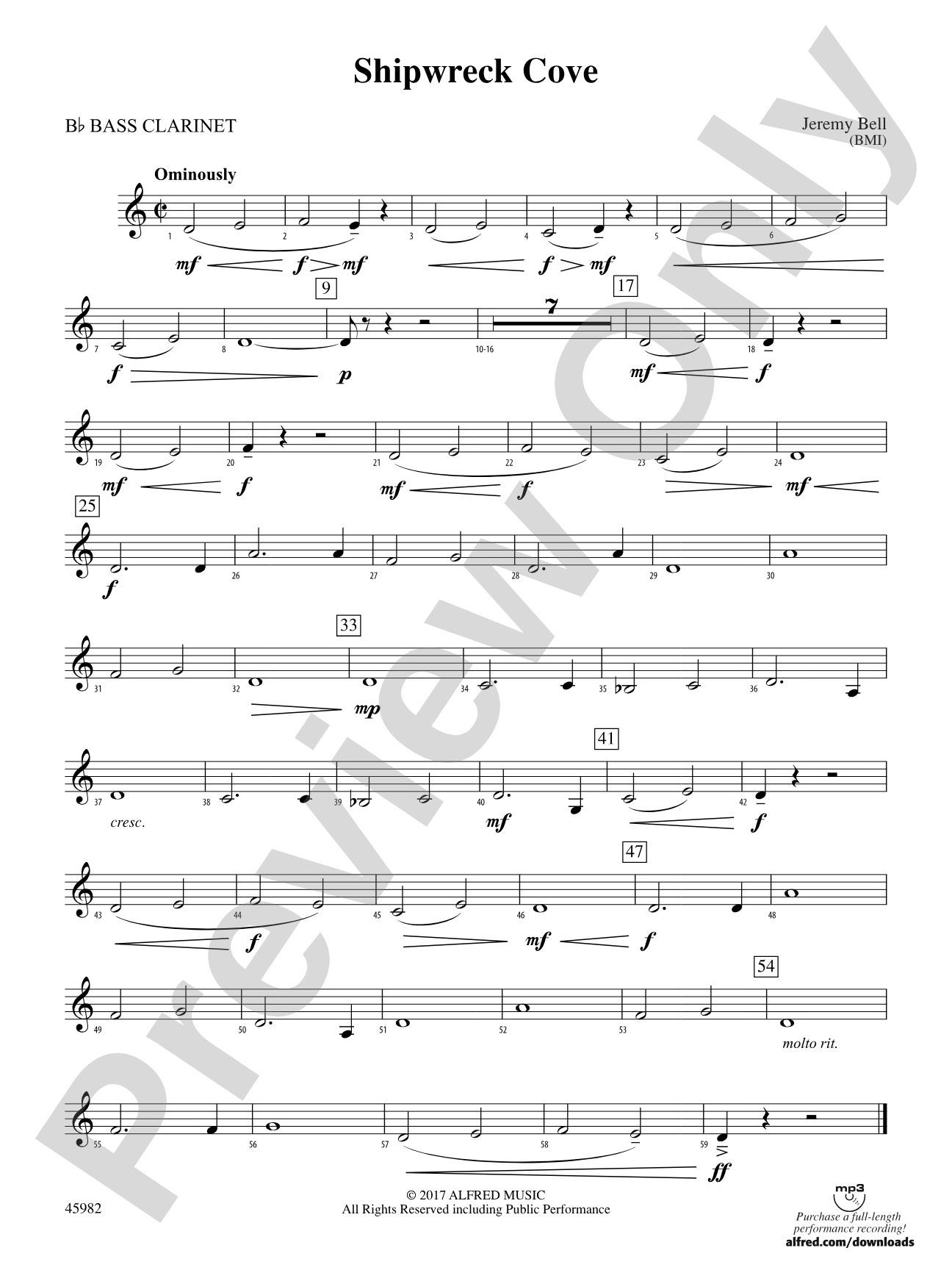 Shipwreck Cove: B-flat Bass Clarinet