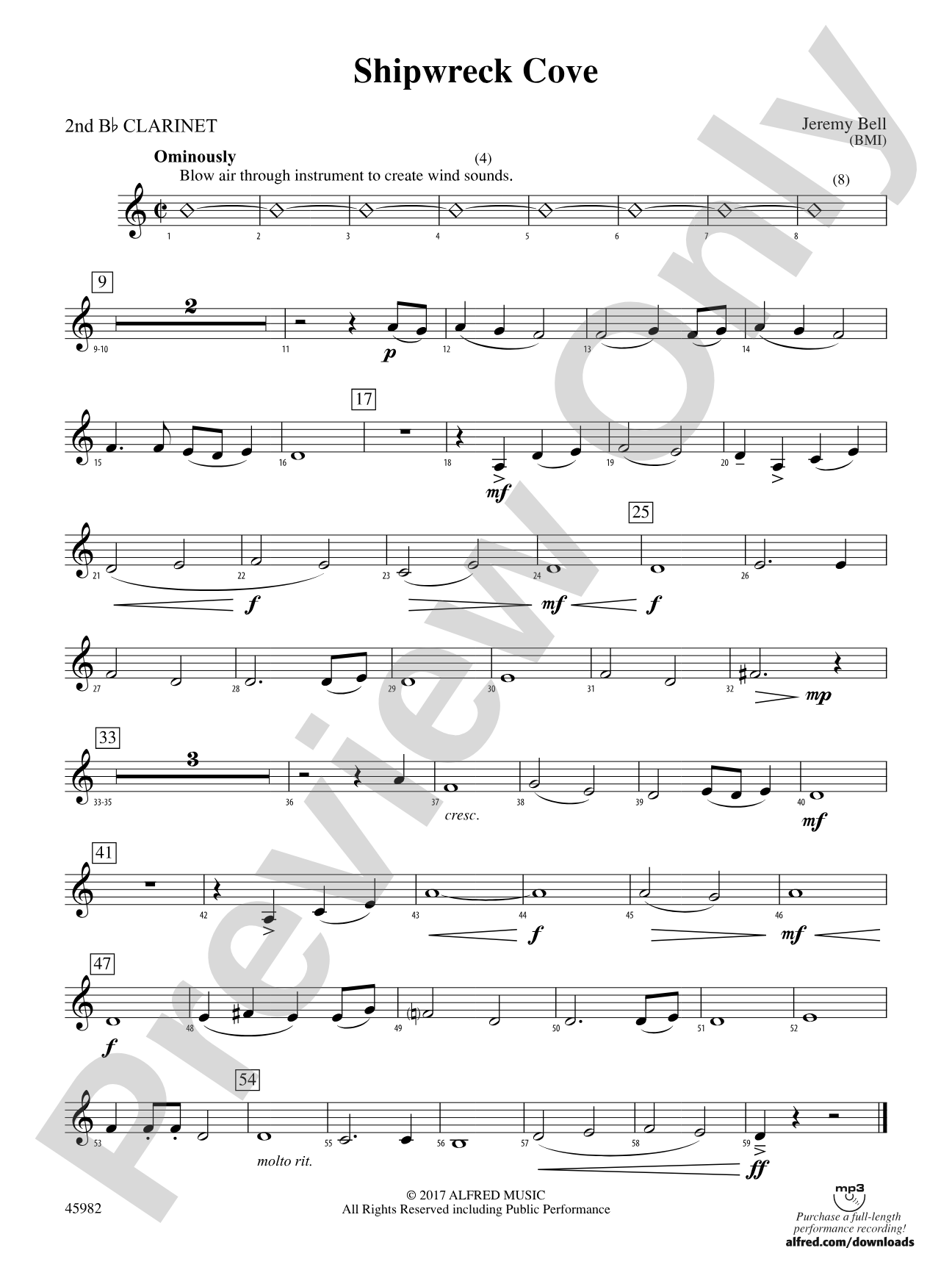 Shipwreck Cove: 2nd B-flat Clarinet