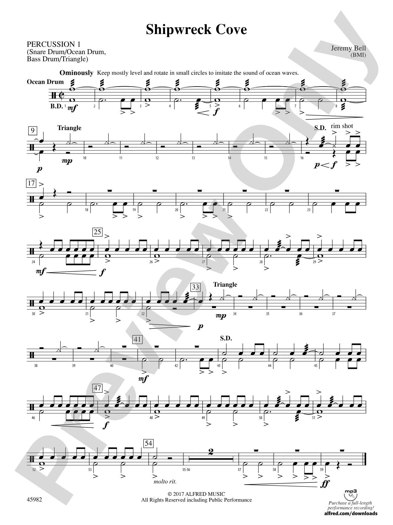 Shipwreck Cove: 1st Percussion