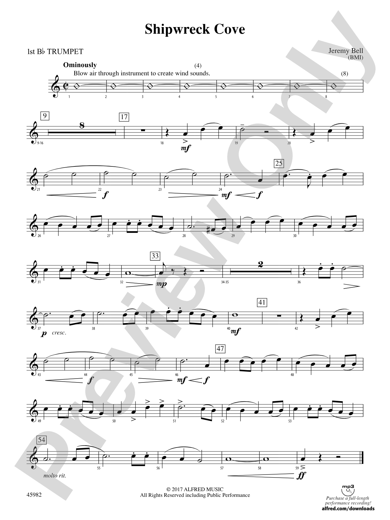 Shipwreck Cove: 1st B-flat Trumpet