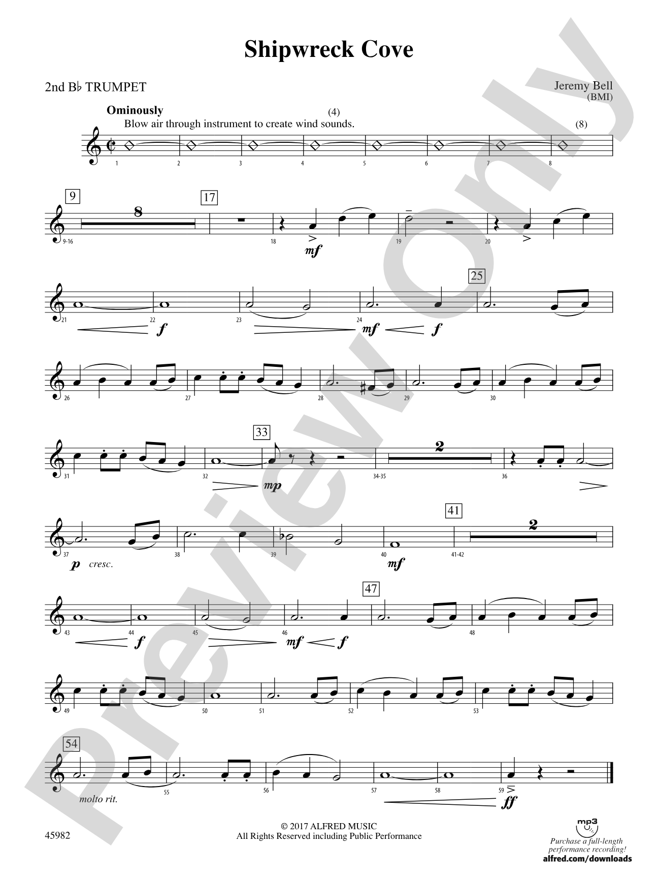 Shipwreck Cove: 2nd B-flat Trumpet