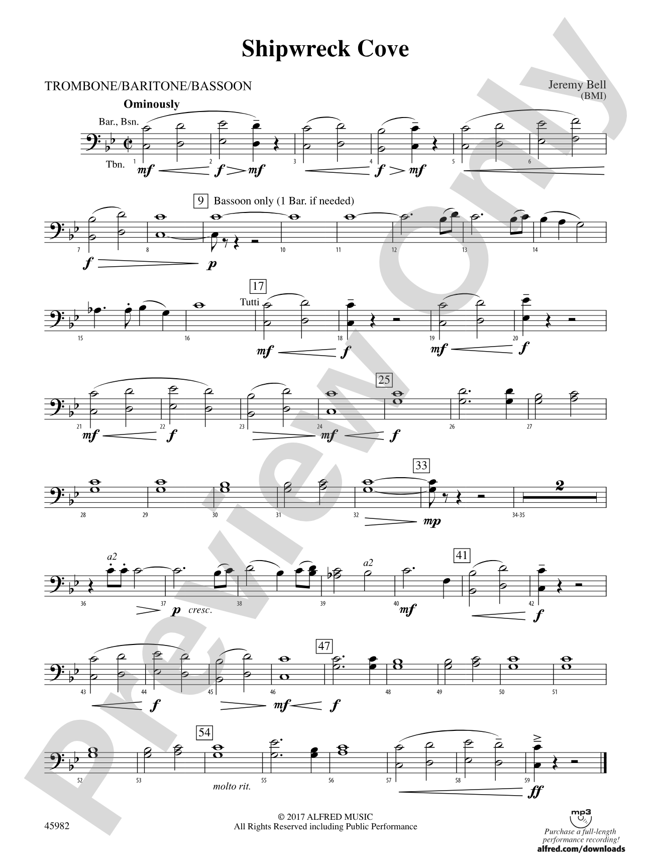 Shipwreck Cove: 1st Trombone
