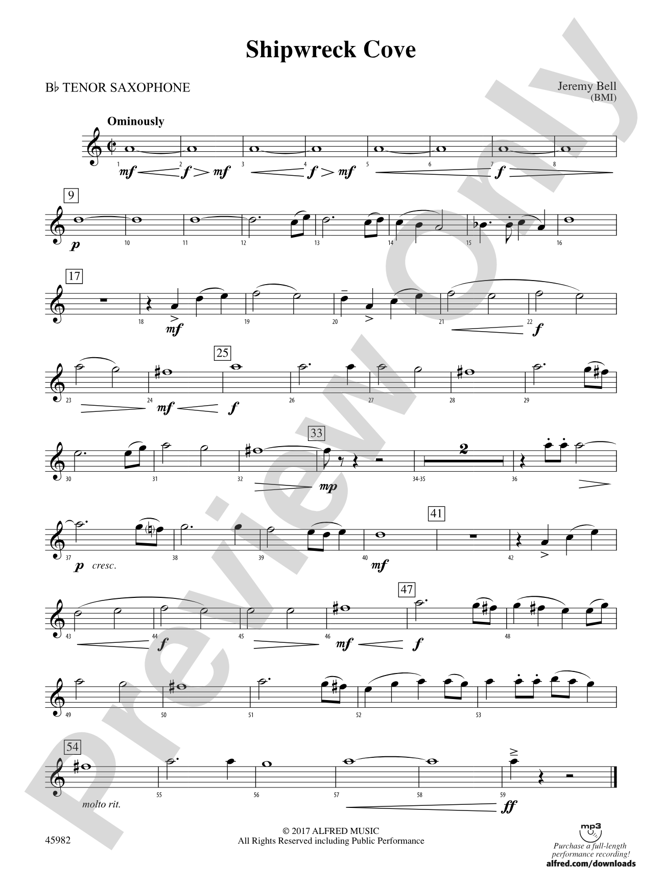 Shipwreck Cove: B-flat Tenor Saxophone
