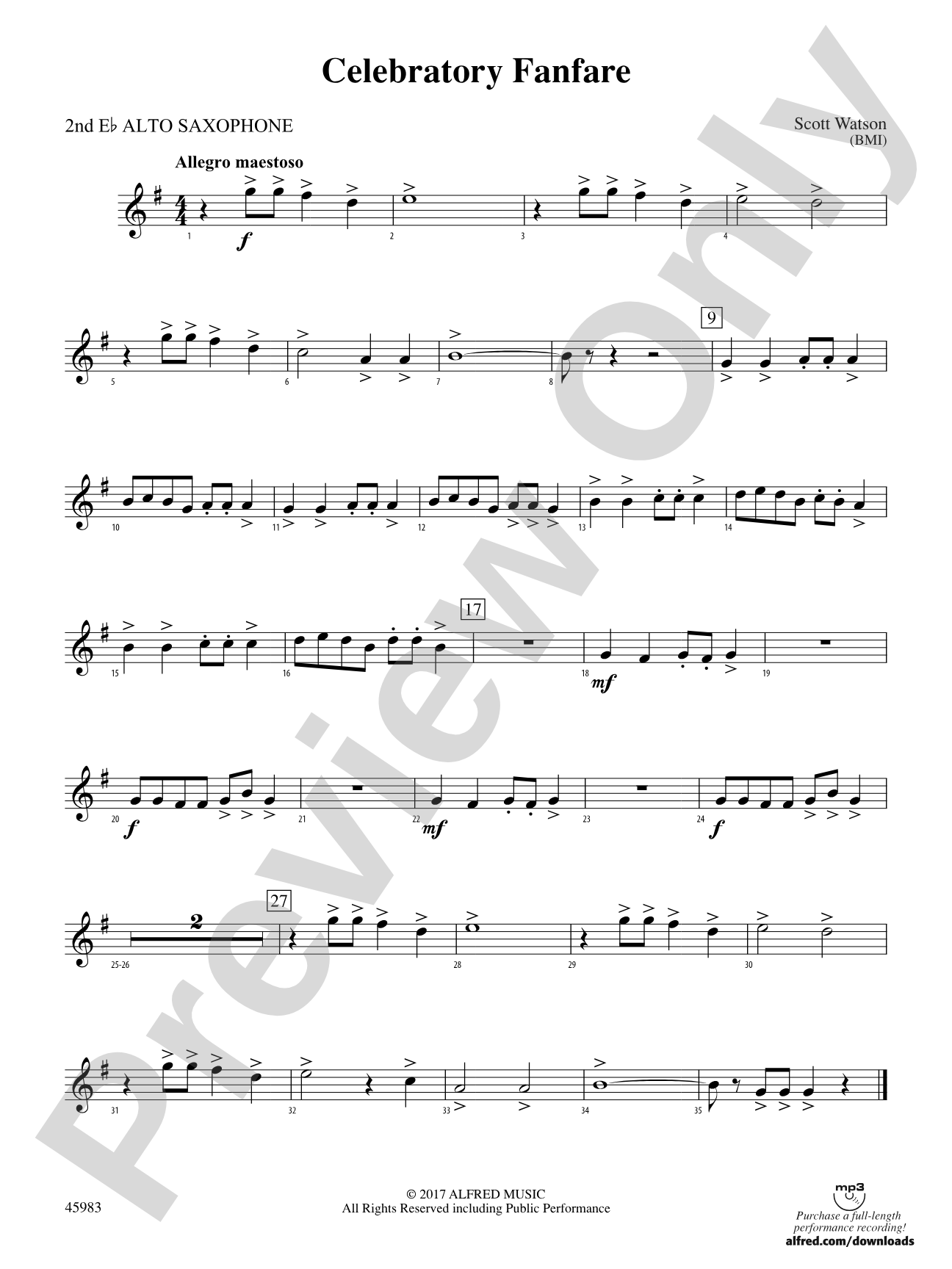 Celebratory Fanfare: 2nd E-flat Alto Saxophone
