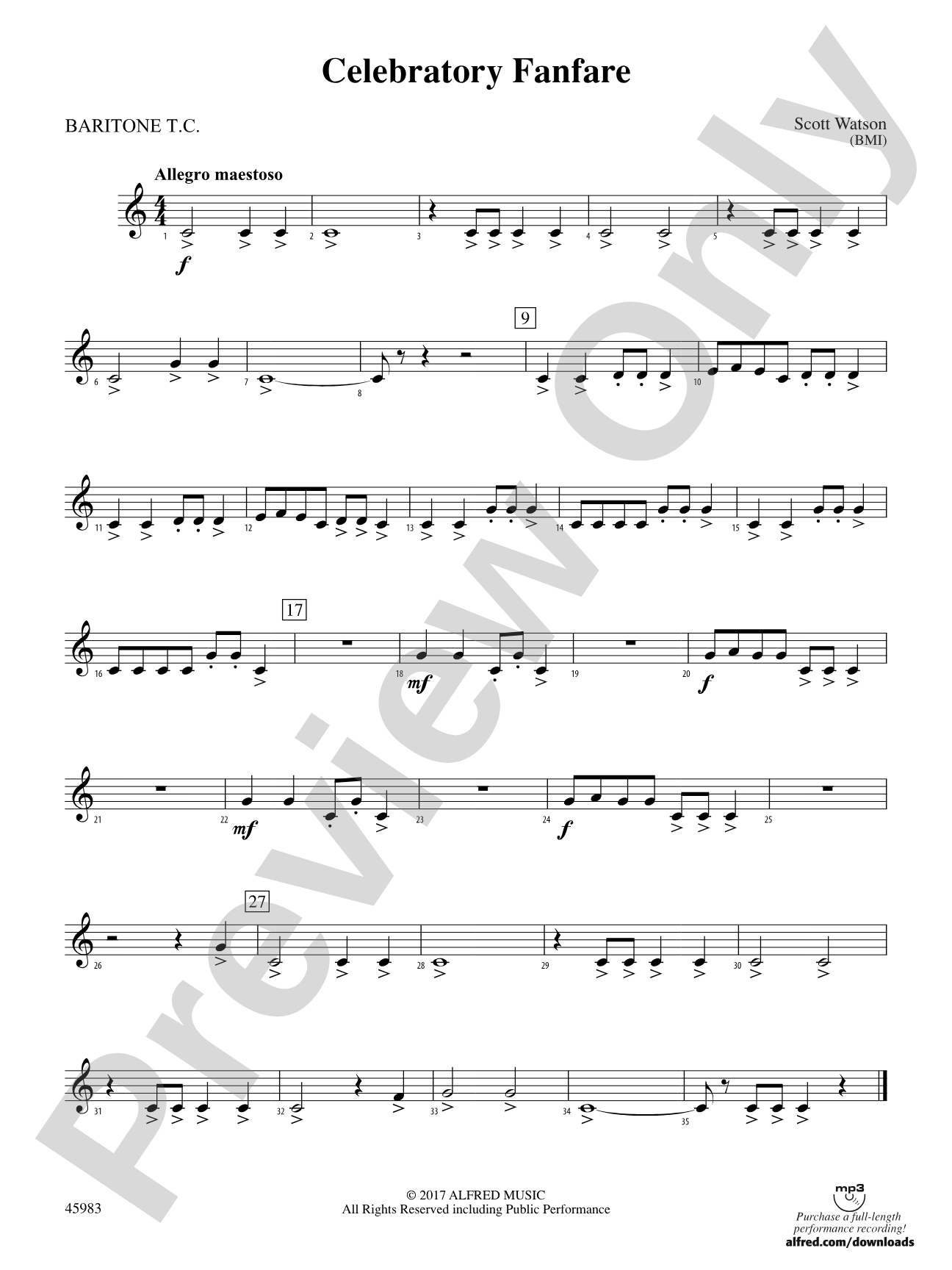 Celebratory Fanfare: Baritone T.C.