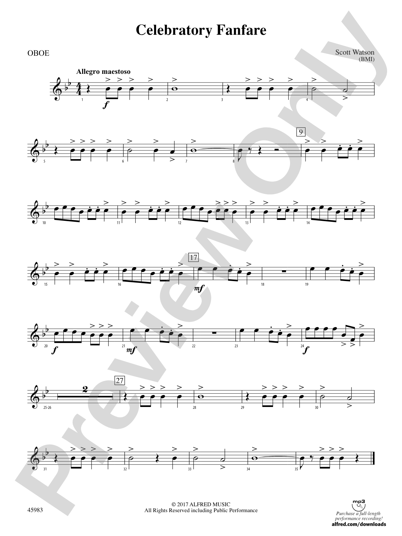 Celebratory Fanfare: Oboe