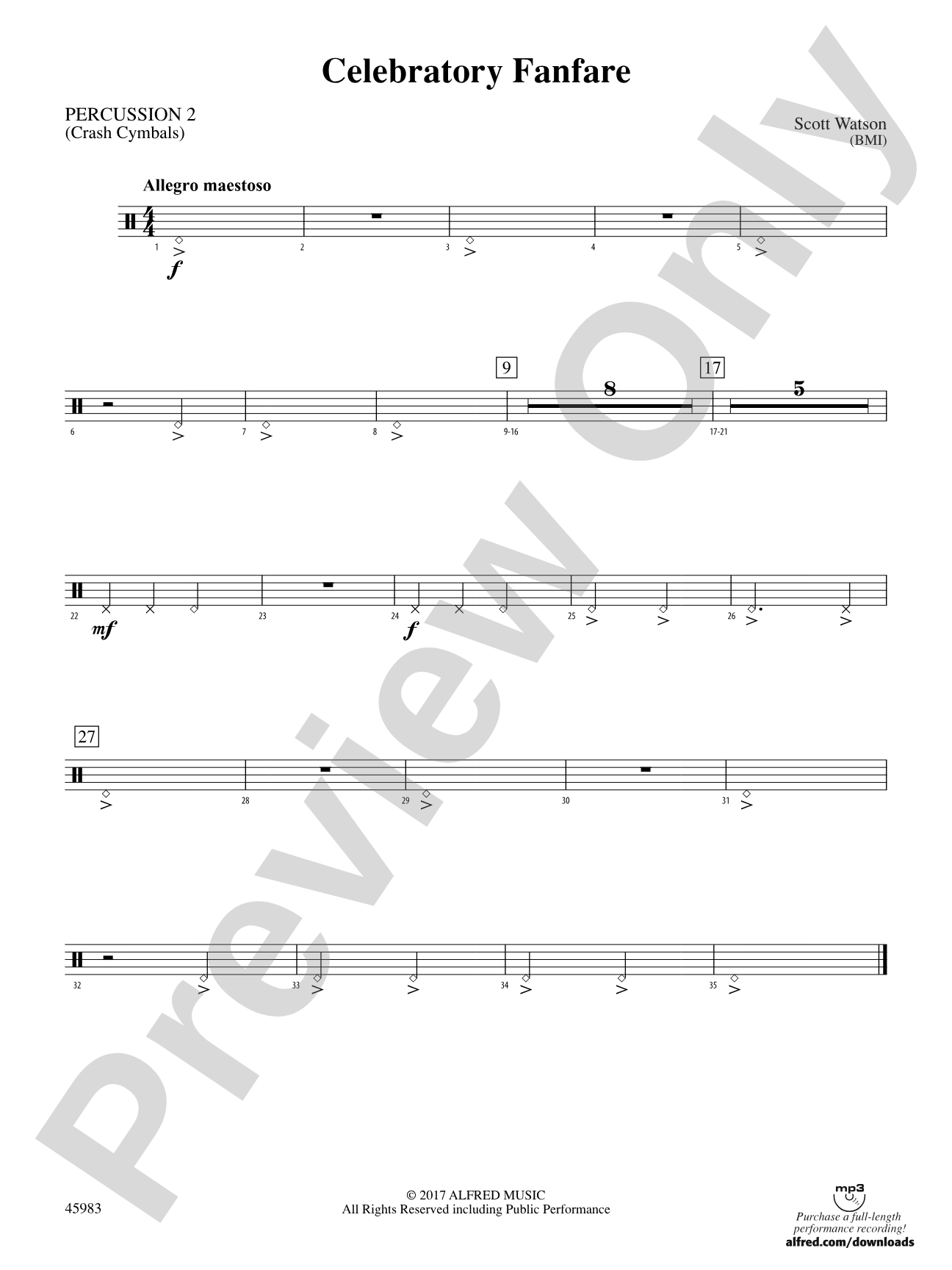 Celebratory Fanfare: 2nd Percussion