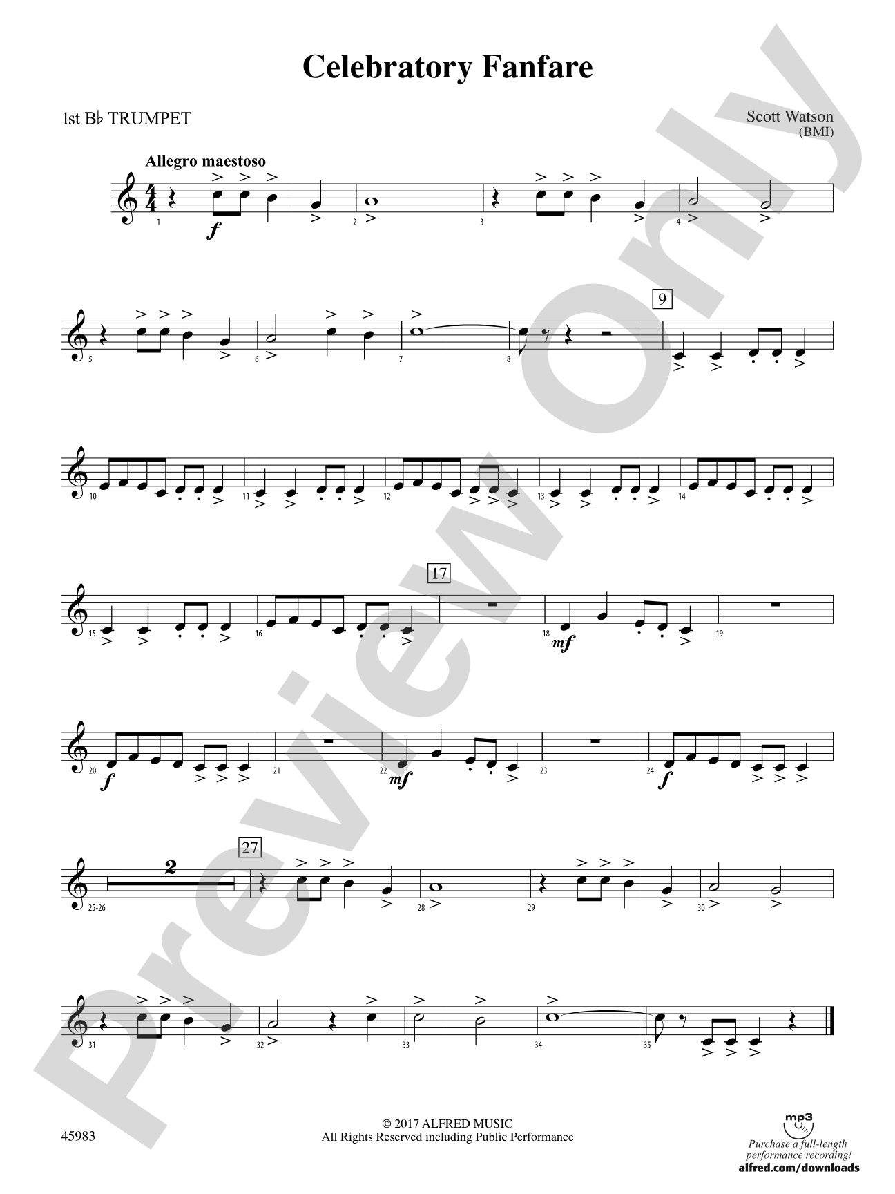 Celebratory Fanfare: 1st B-flat Trumpet