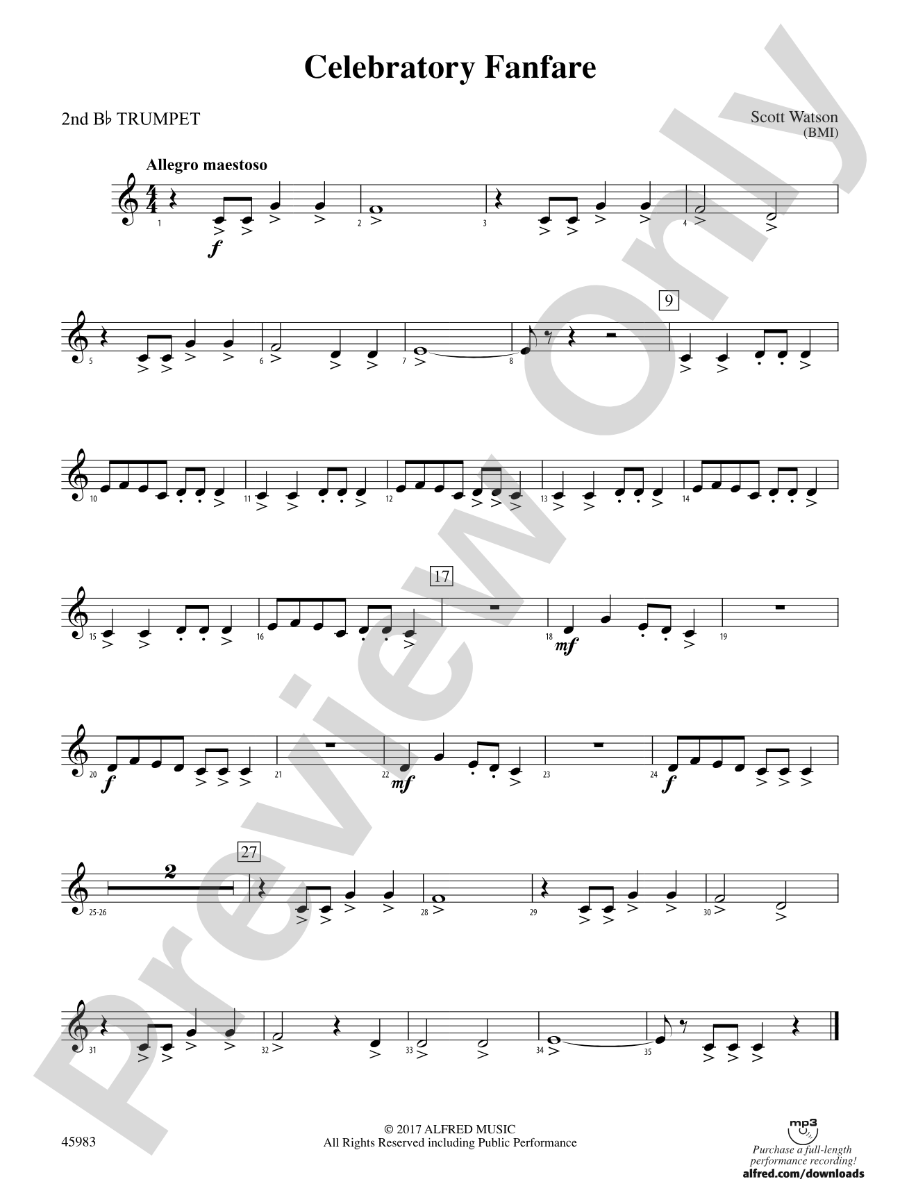 Celebratory Fanfare: 2nd B-flat Trumpet