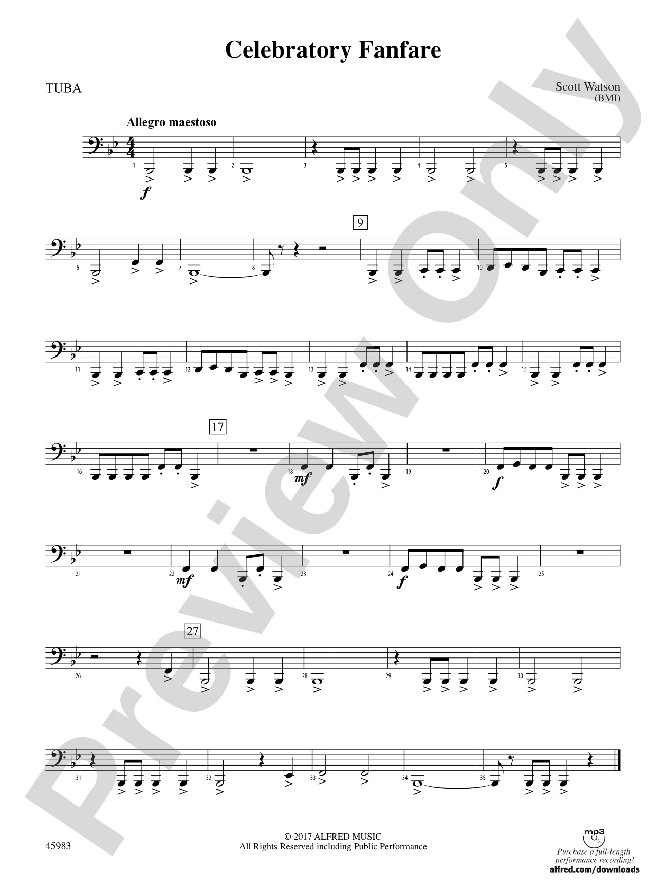 Celebratory Fanfare: Tuba
