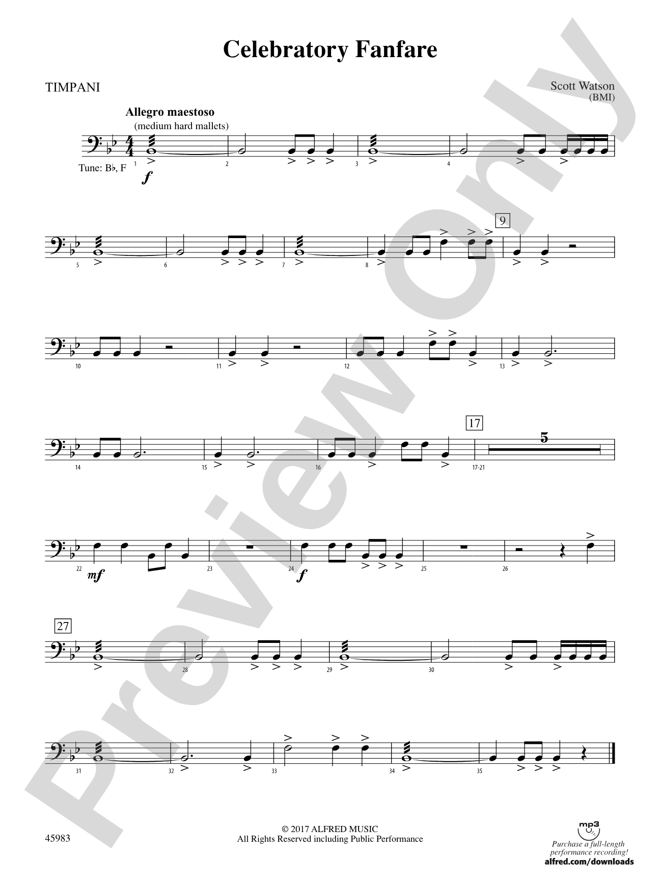 Celebratory Fanfare: Timpani