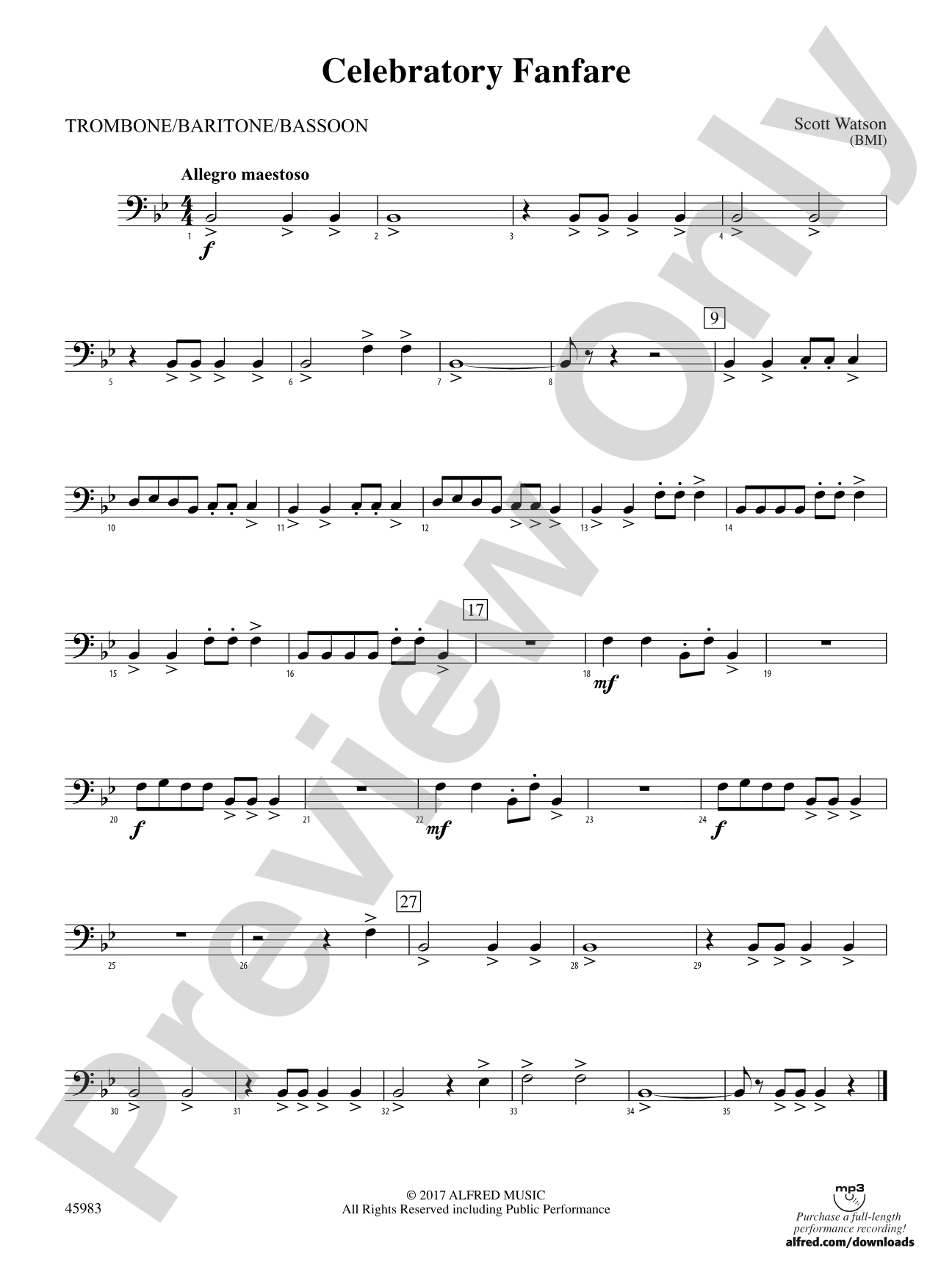 Celebratory Fanfare: 1st Trombone