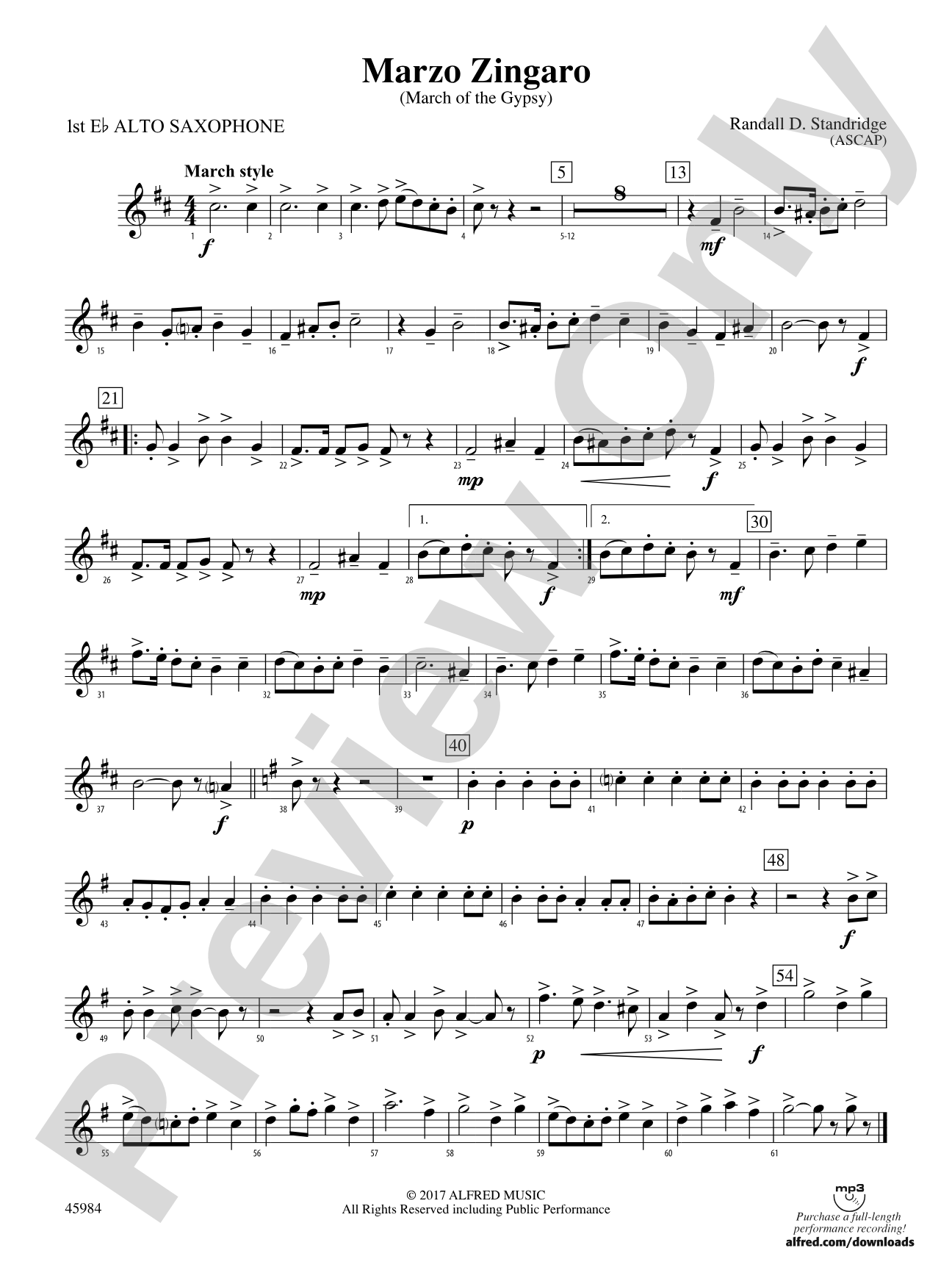 Marzo Zingaro: E-flat Alto Saxophone