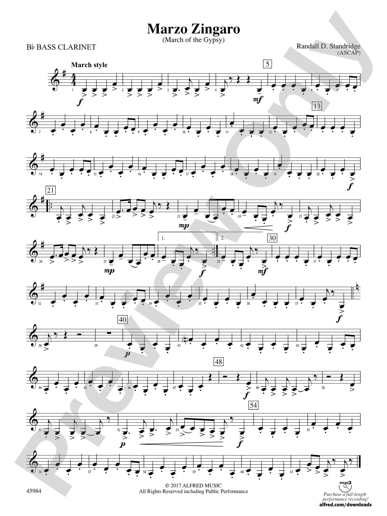 Marzo Zingaro: B-flat Bass Clarinet