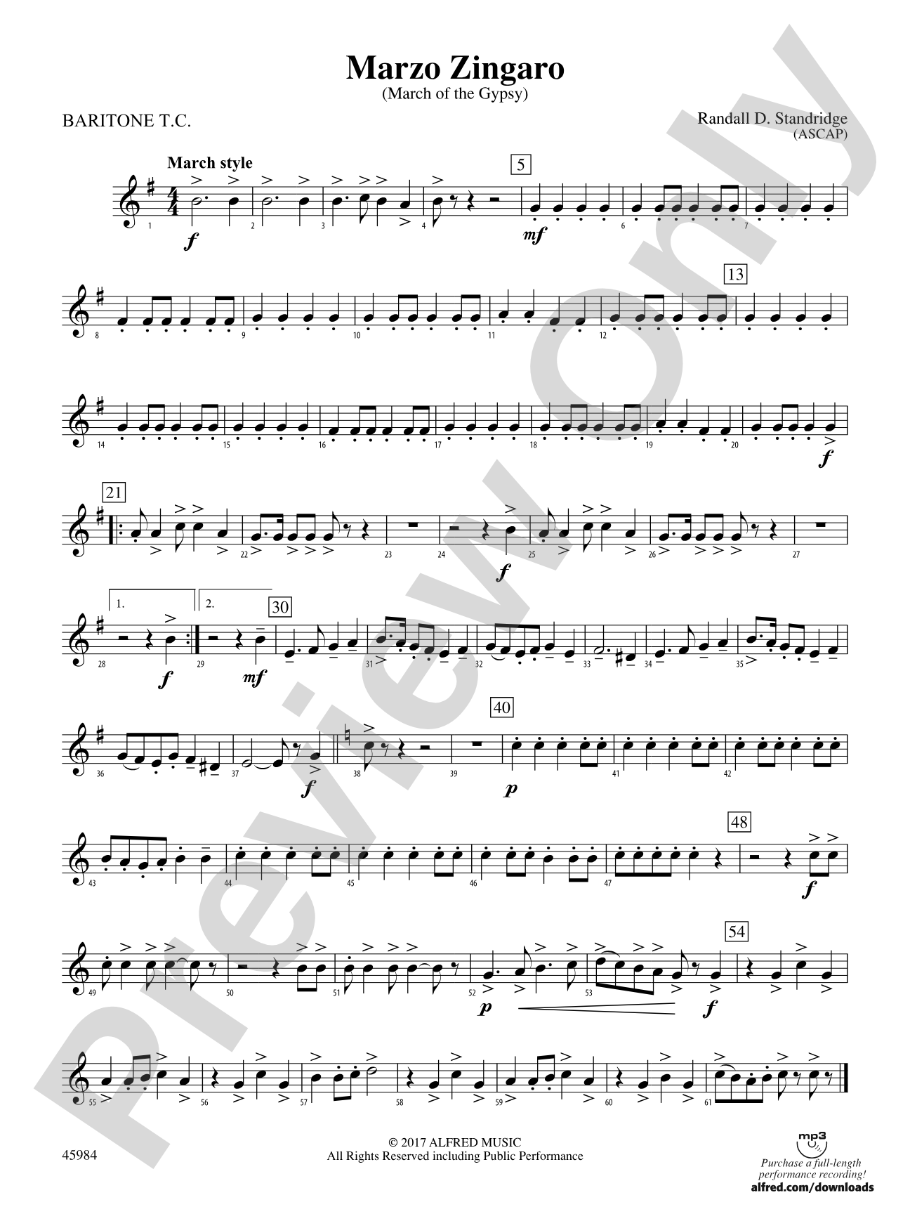 Marzo Zingaro: Baritone T.C.
