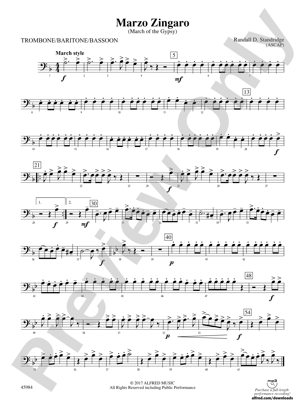 Marzo Zingaro: 1st Trombone