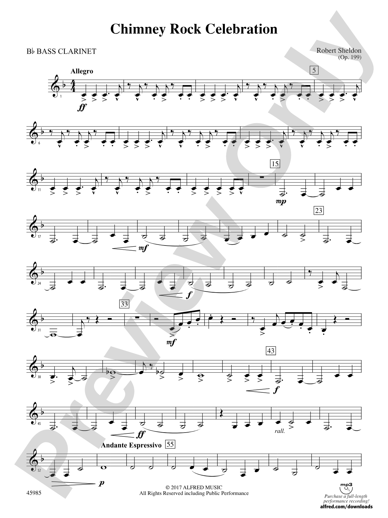 Chimney Rock Celebration: B-flat Bass Clarinet