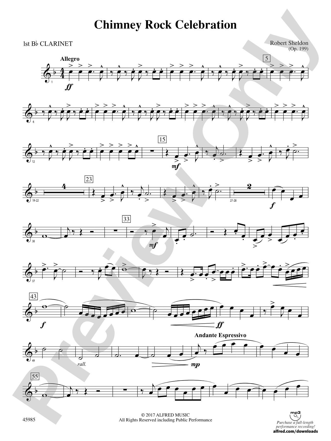 Chimney Rock Celebration: 1st B-flat Clarinet