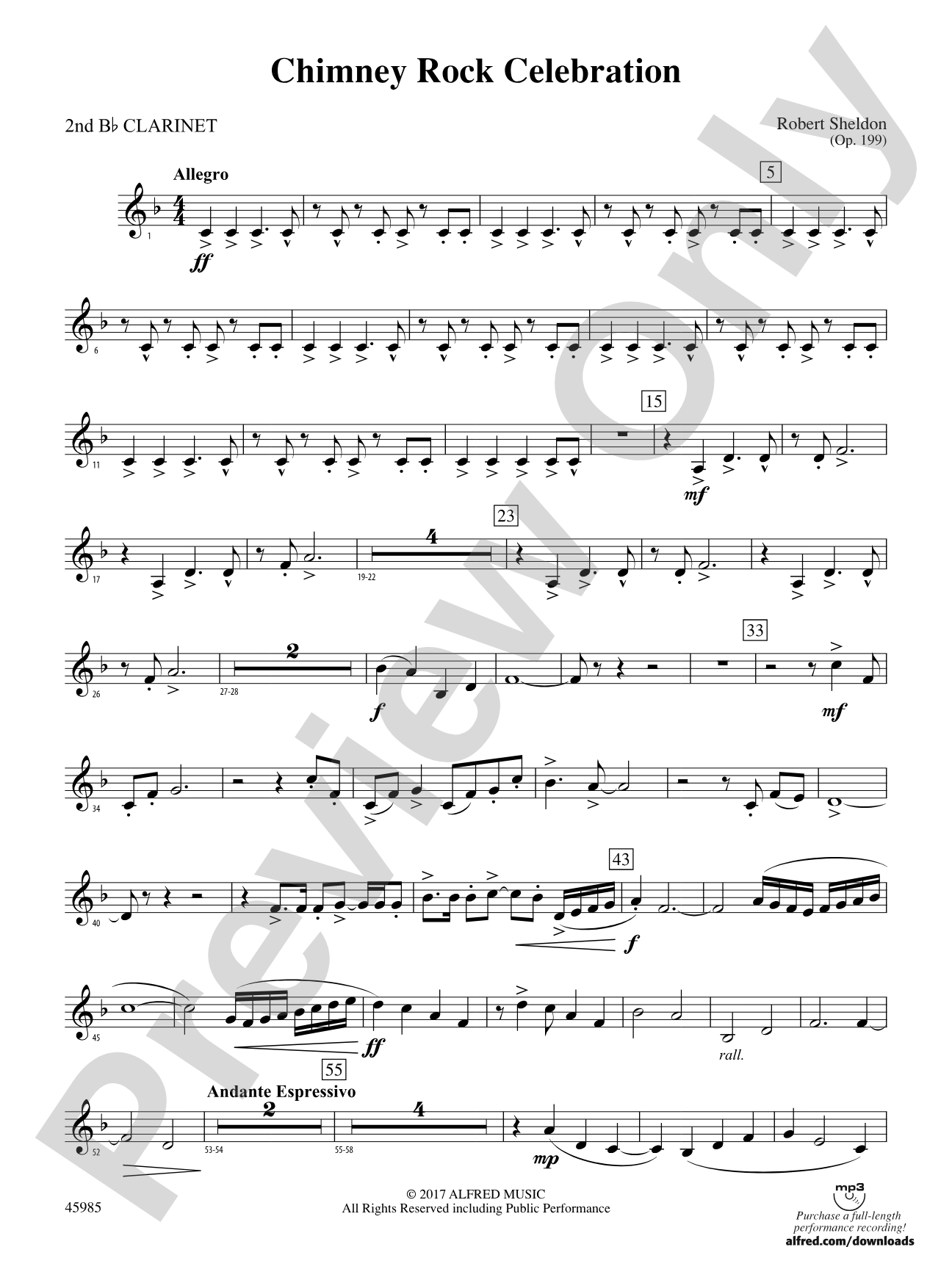 Chimney Rock Celebration: 2nd B-flat Clarinet