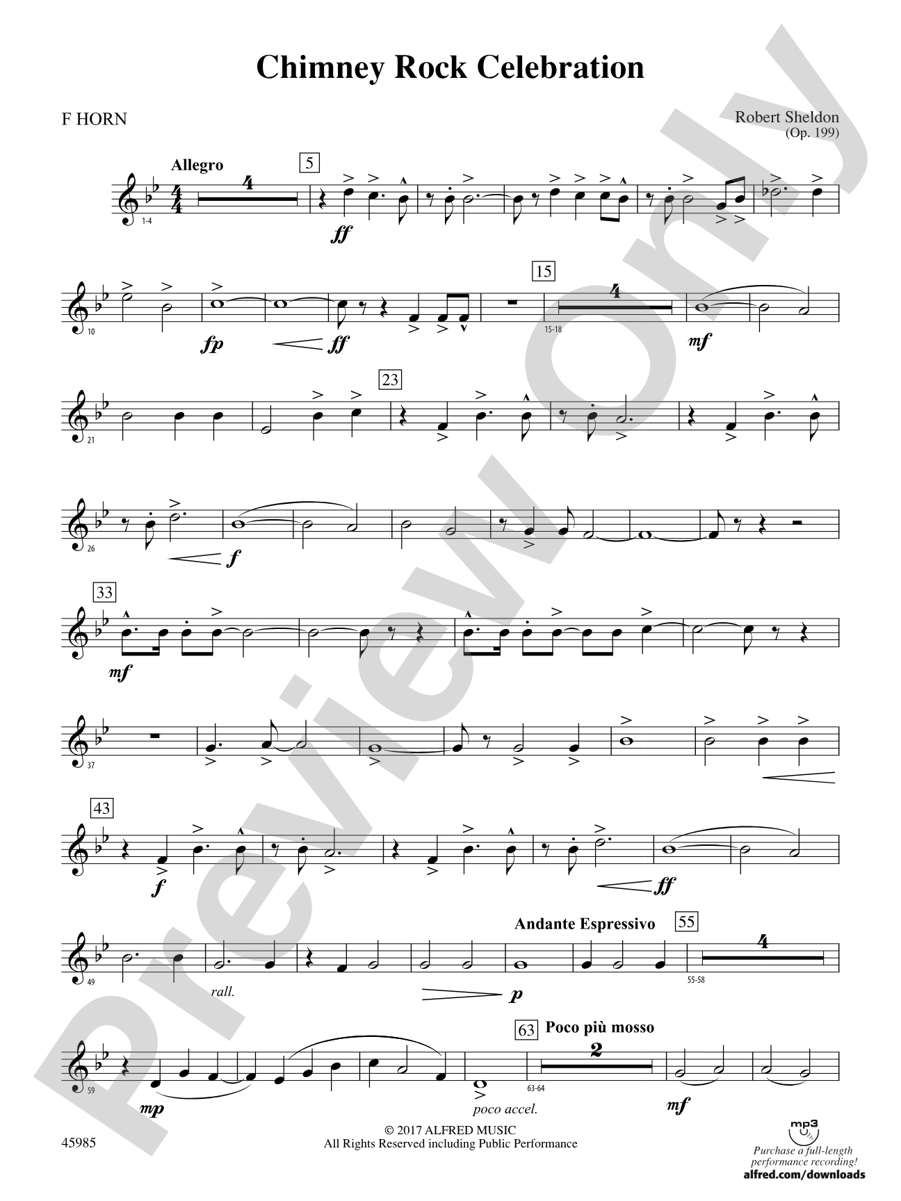 Chimney Rock Celebration: 1st F Horn