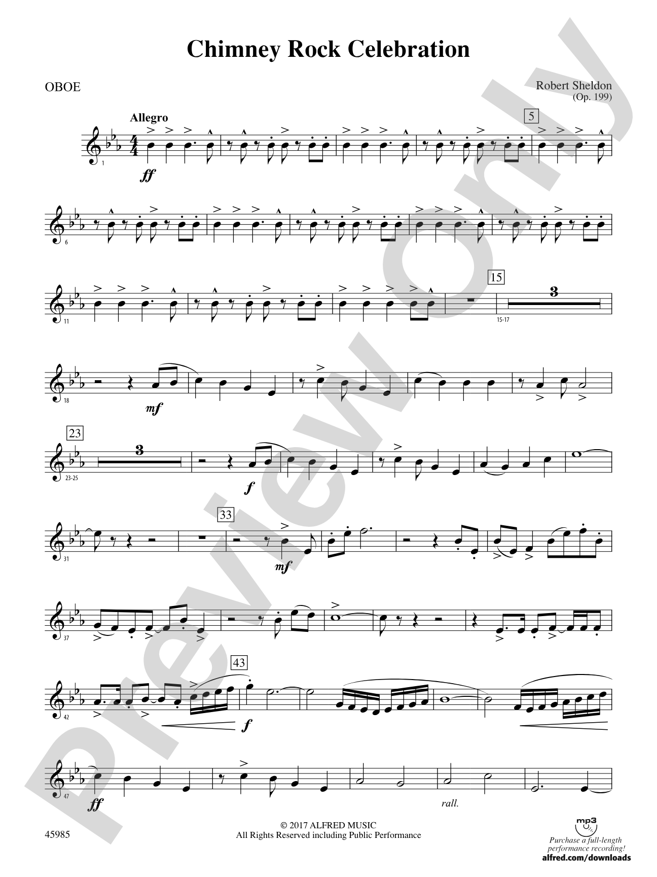Chimney Rock Celebration: Oboe