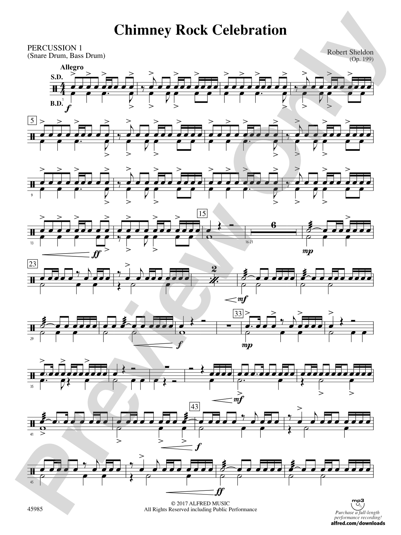 Chimney Rock Celebration: 1st Percussion