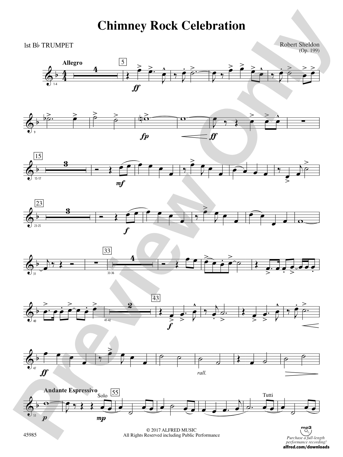 Chimney Rock Celebration: 1st B-flat Trumpet