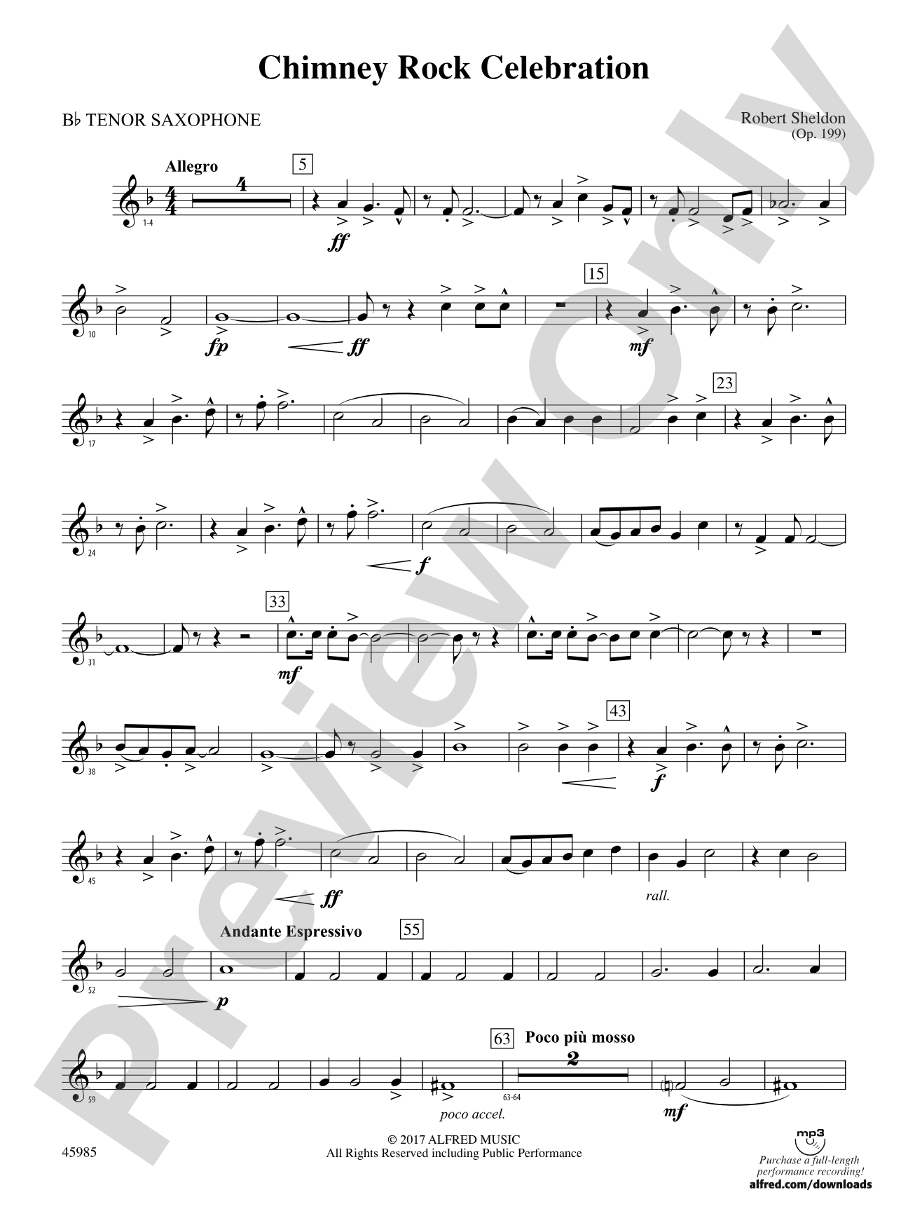 Chimney Rock Celebration: B-flat Tenor Saxophone