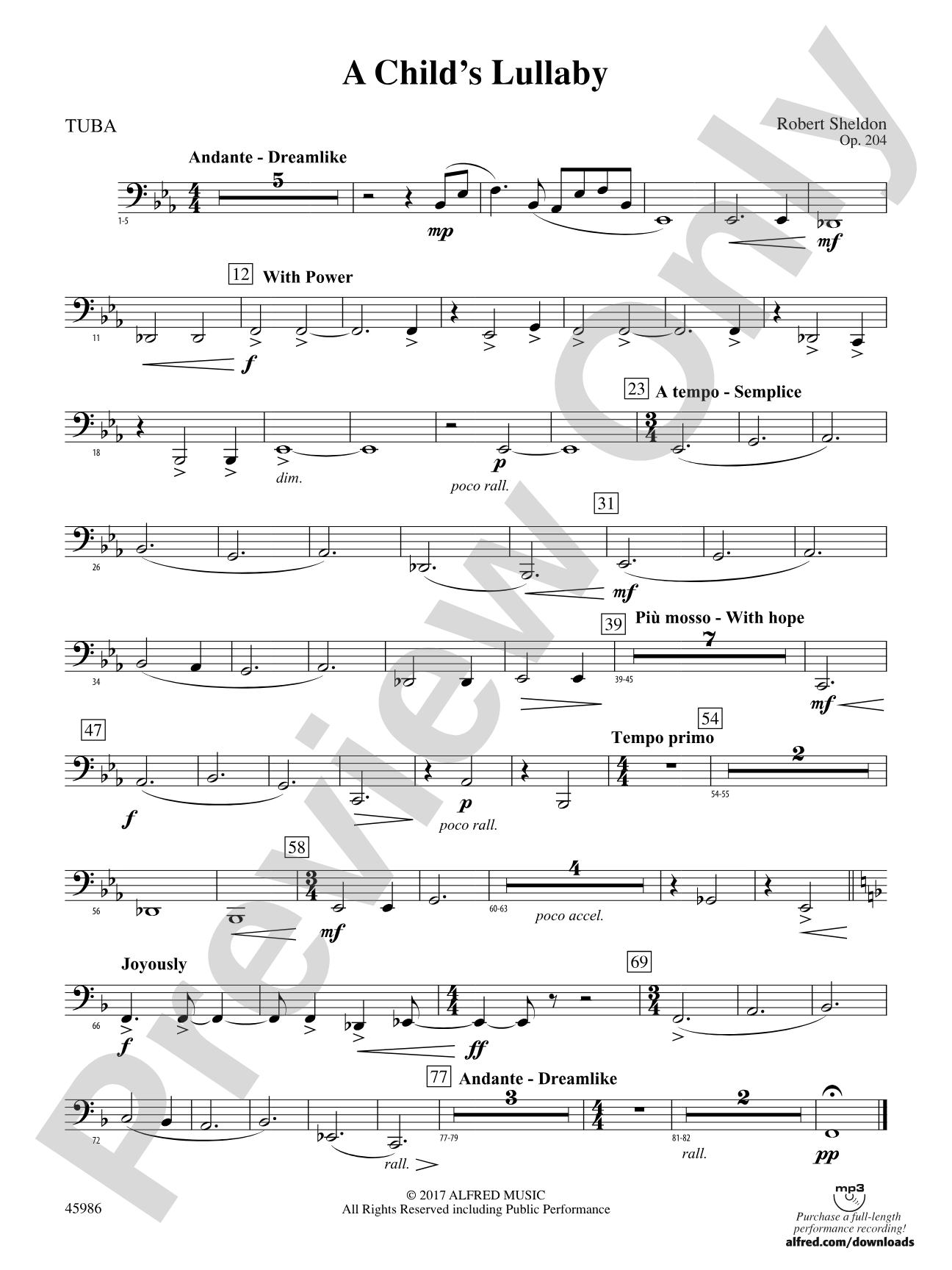A Child's Lullaby: Tuba