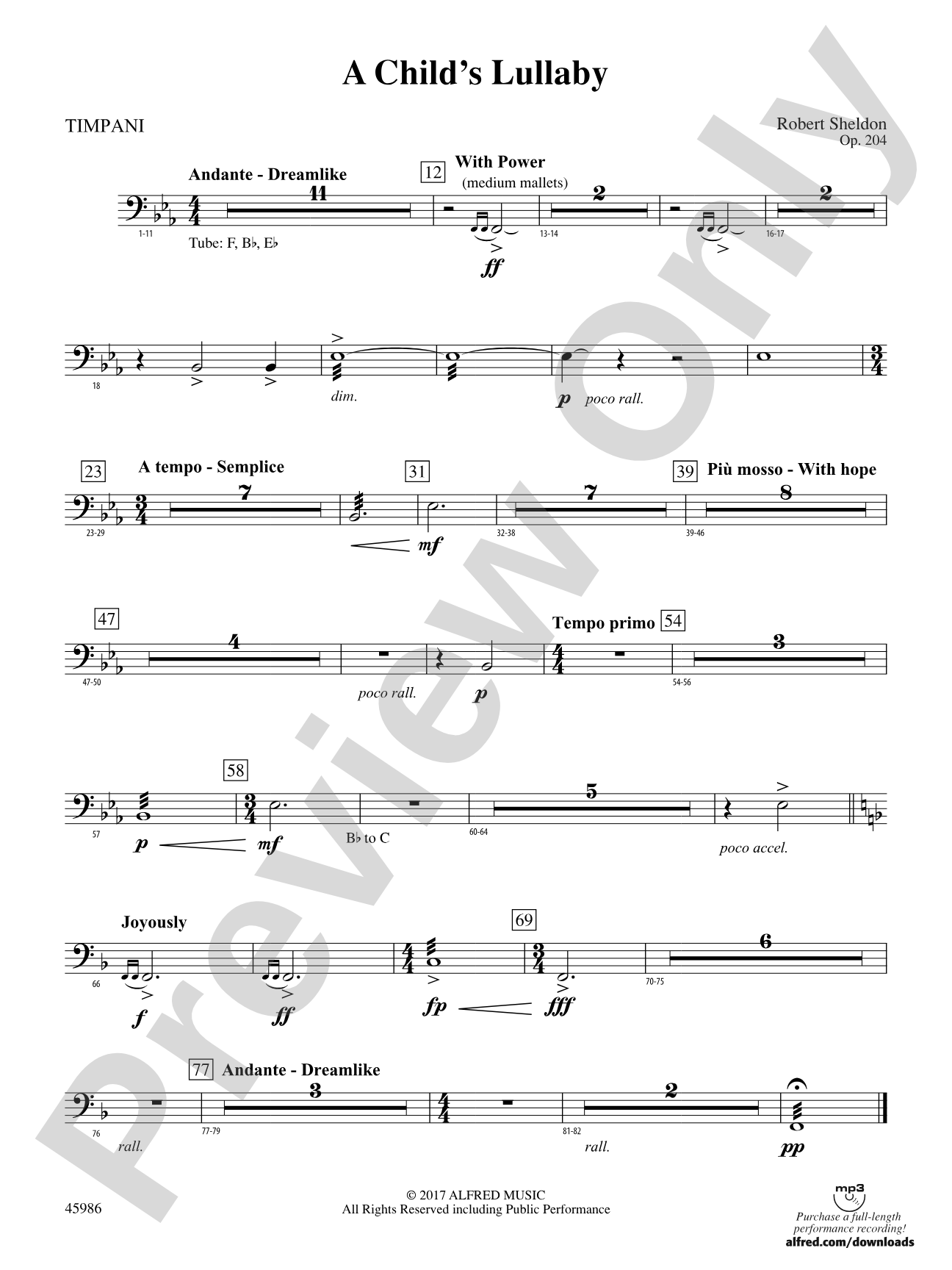 A Child's Lullaby: Timpani