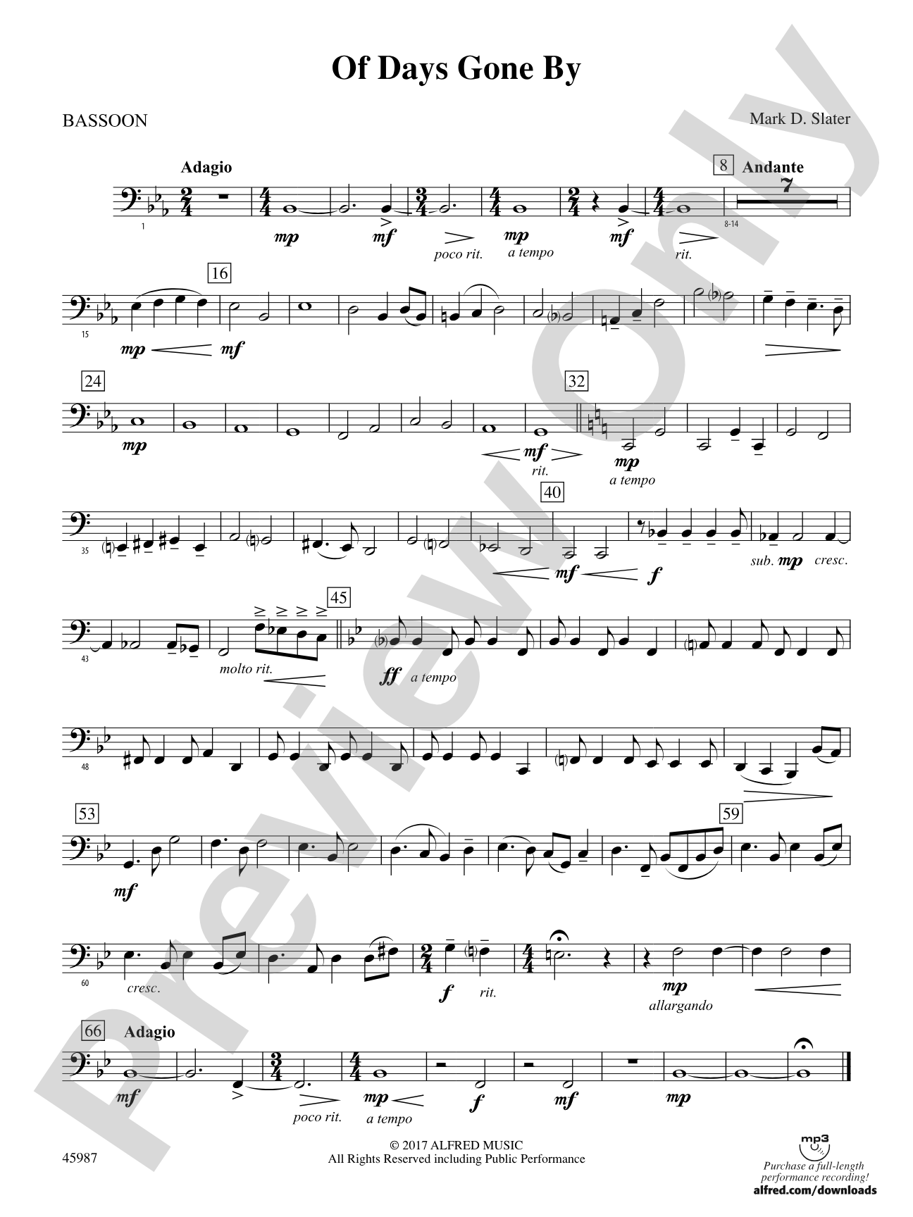 Of Days Gone By: Bassoon