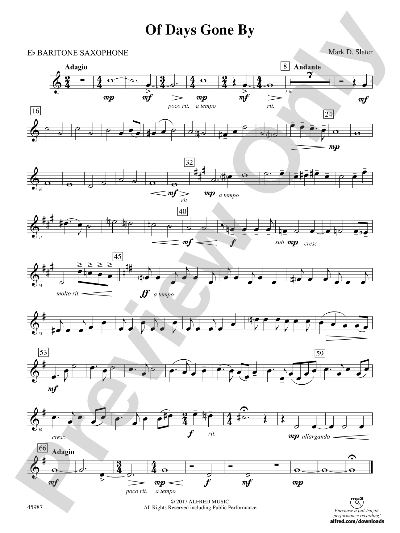 Of Days Gone By: E-flat Baritone Saxophone