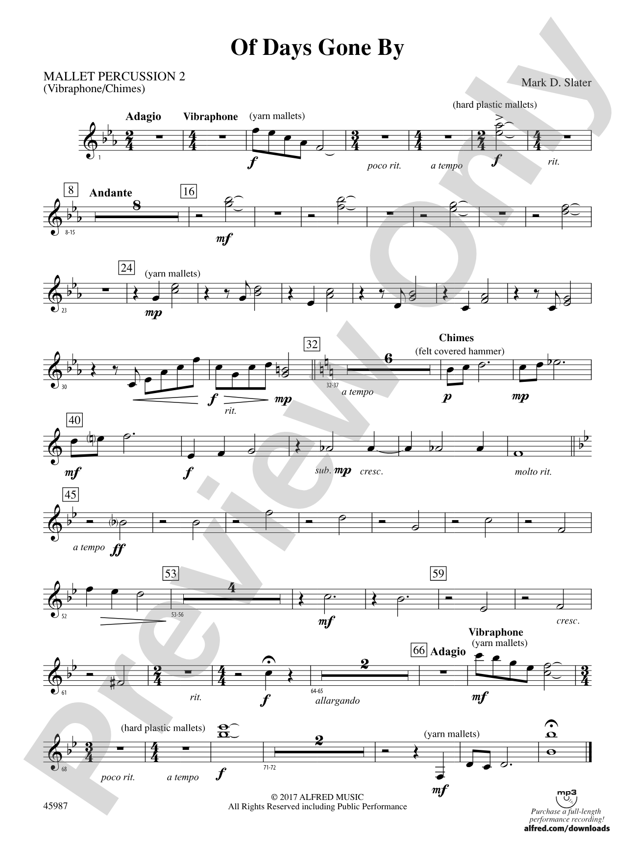 Of Days Gone By: 2nd Mallet Percussion