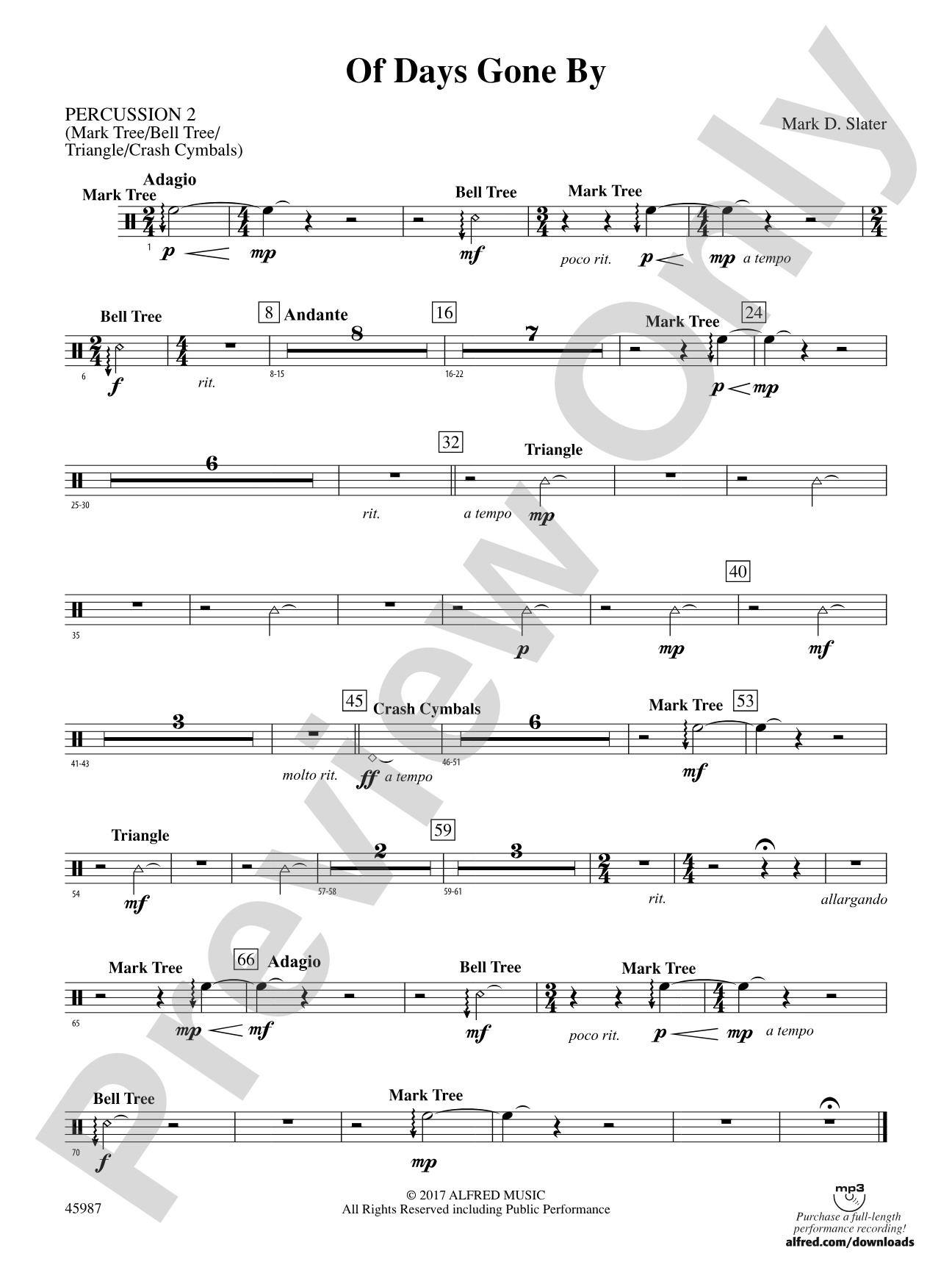 Of Days Gone By: 2nd Percussion